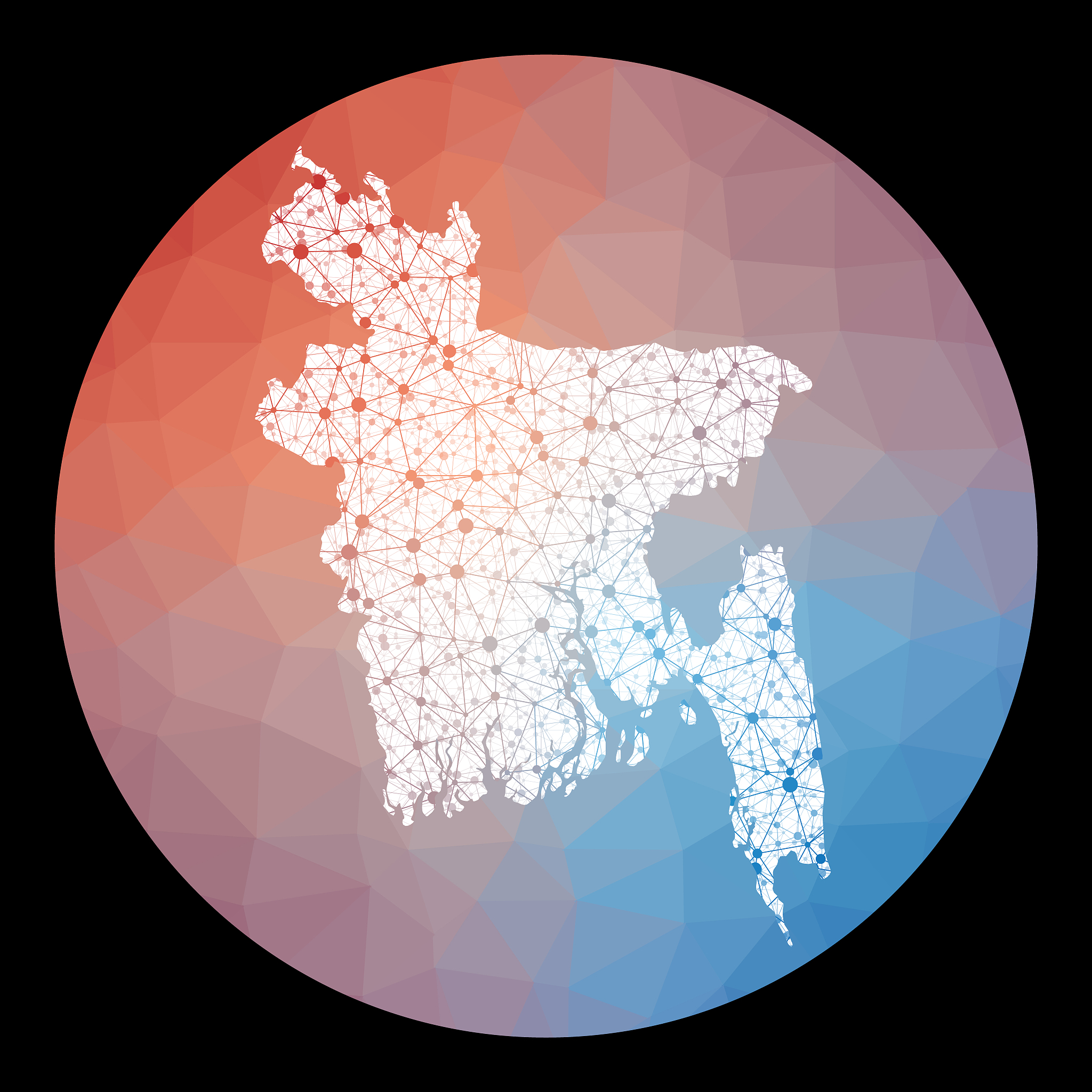 vector network bangladesh map.