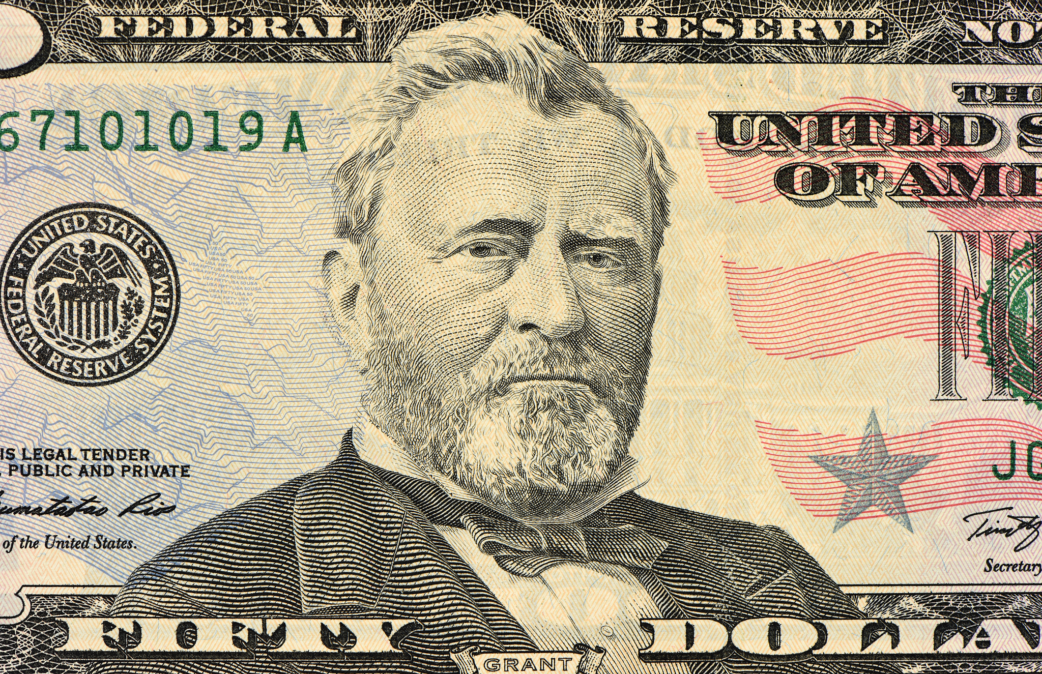grant on the fifty dollar bill