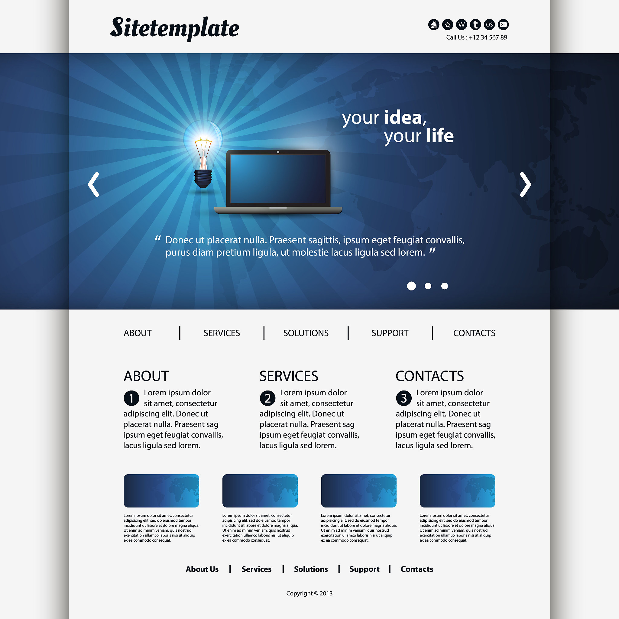 one page website template