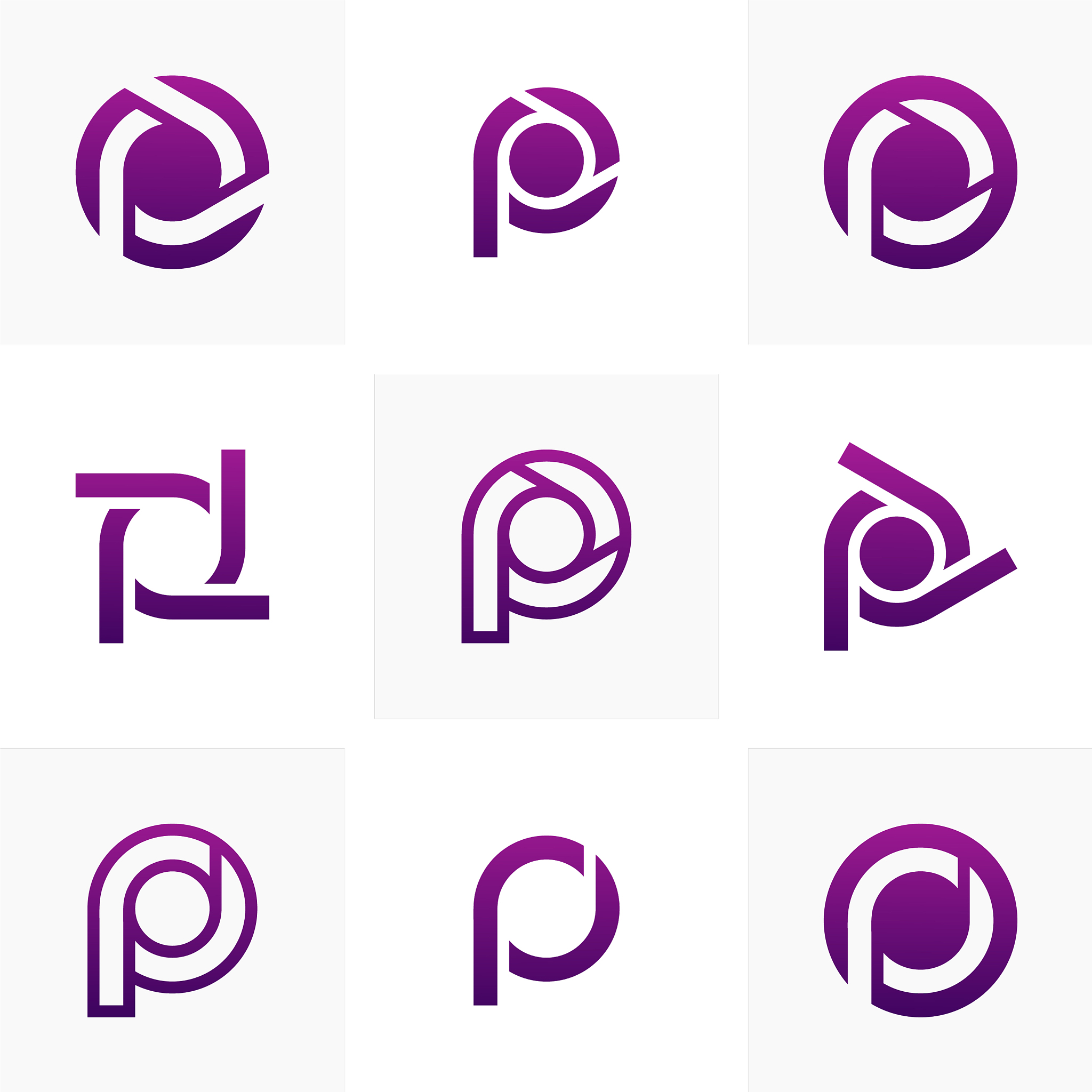 set of letter p logo icon design template