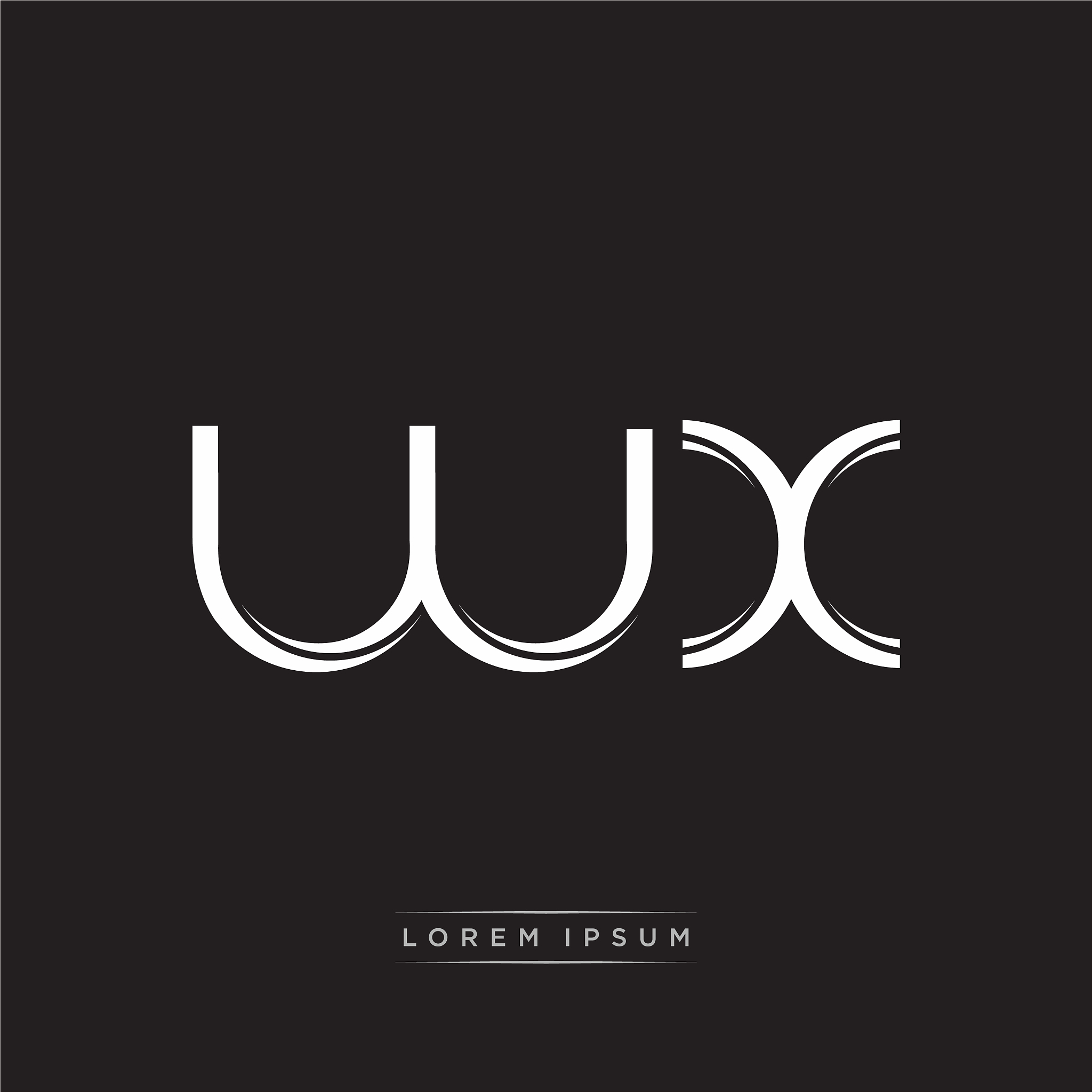 wx initial letter split lowercase logo modern
