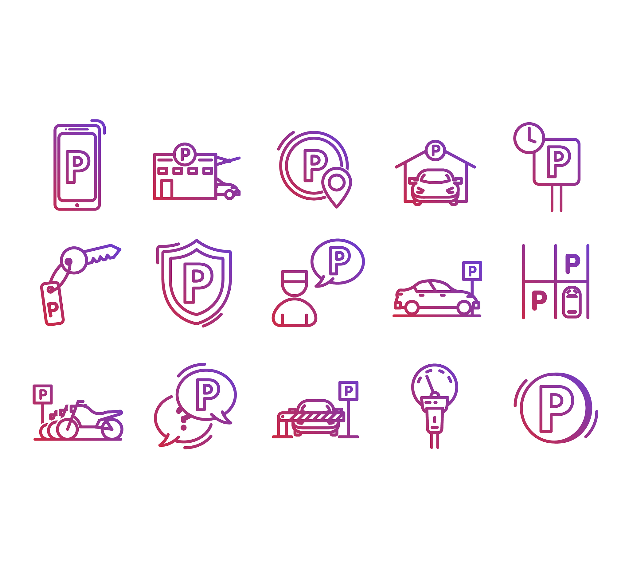 parking line icons