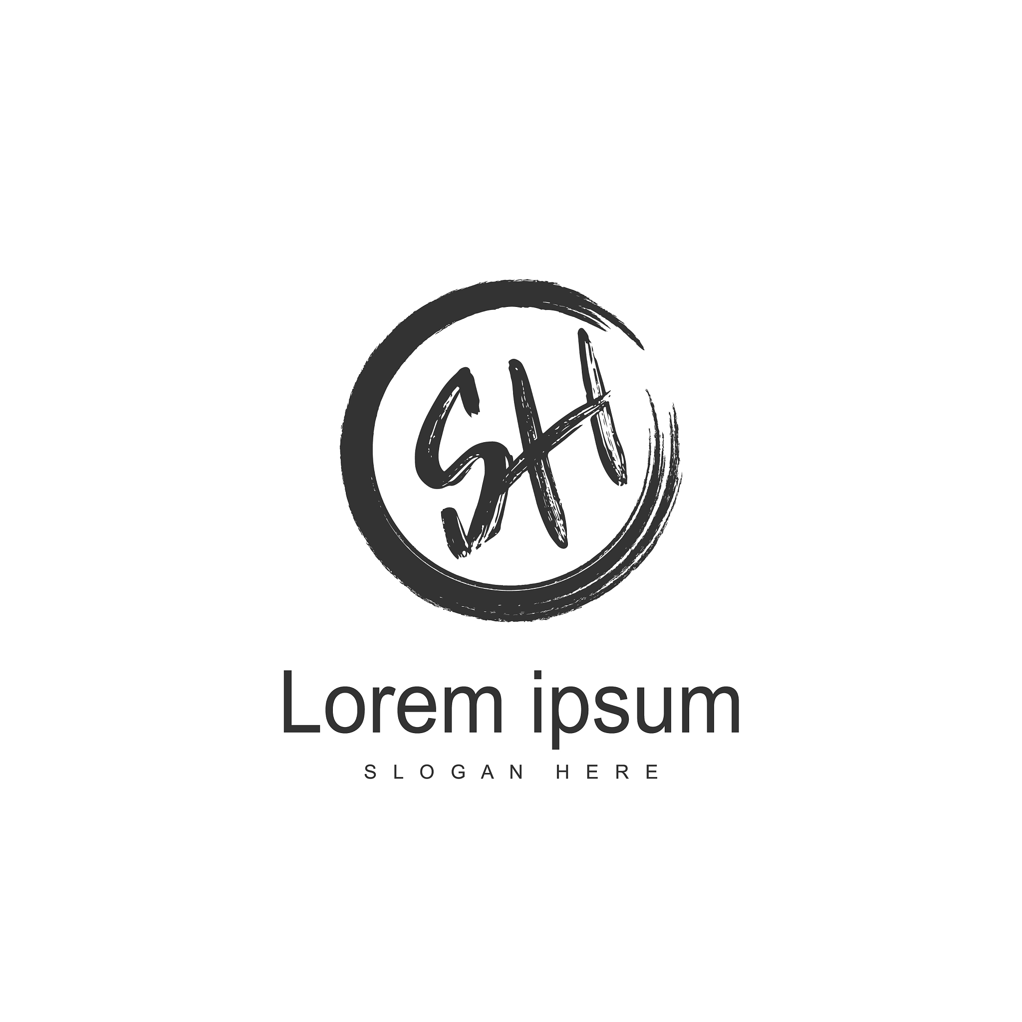 initial letter sh logo template design minimal