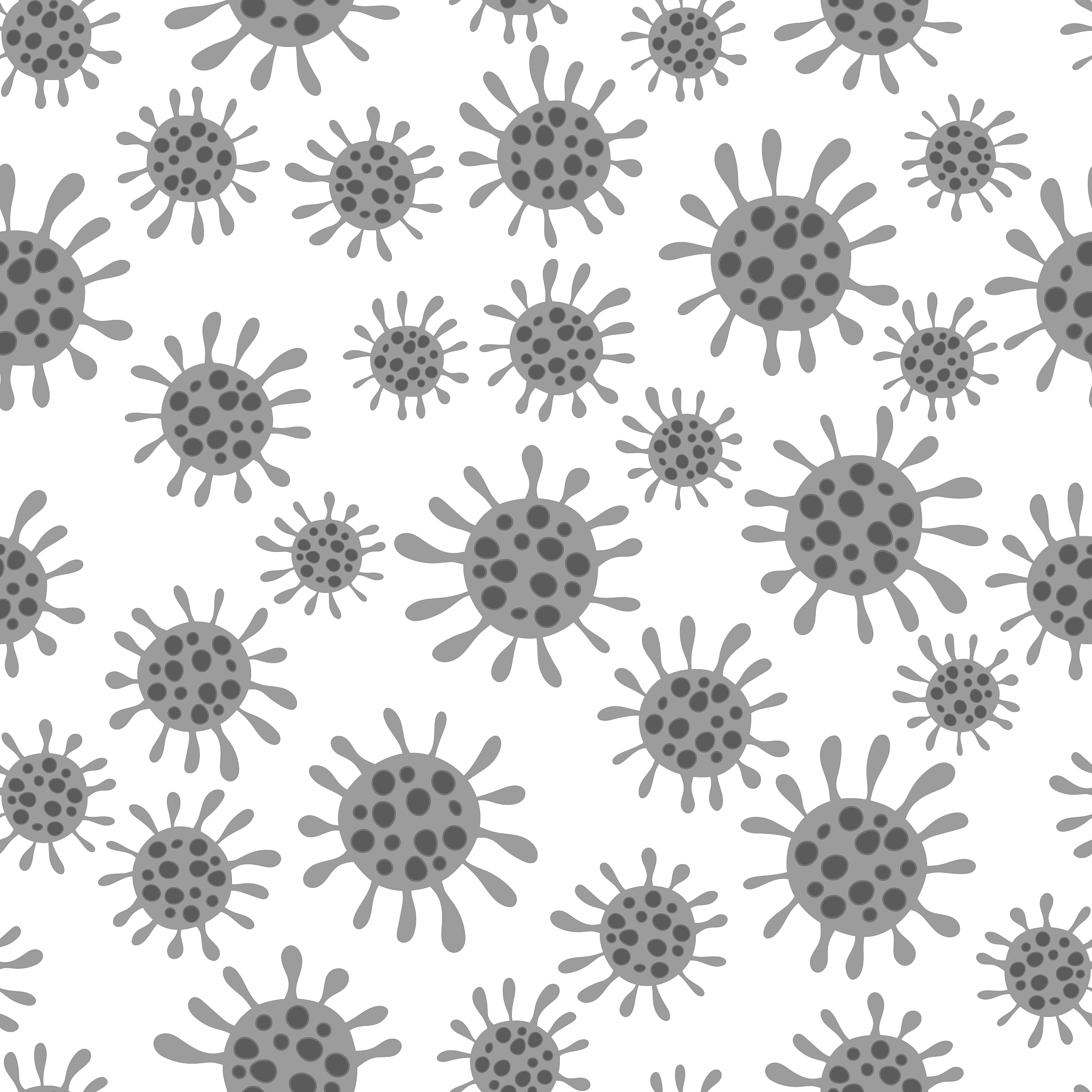 medical seamless pattern with bacteria on white background. stop