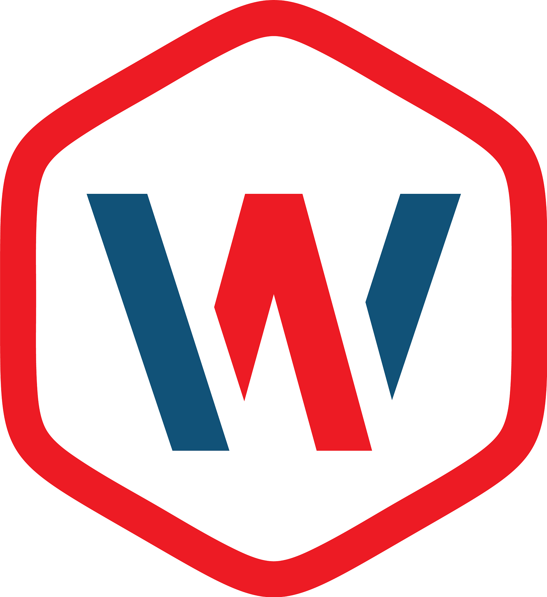 initial w hexagon logo template