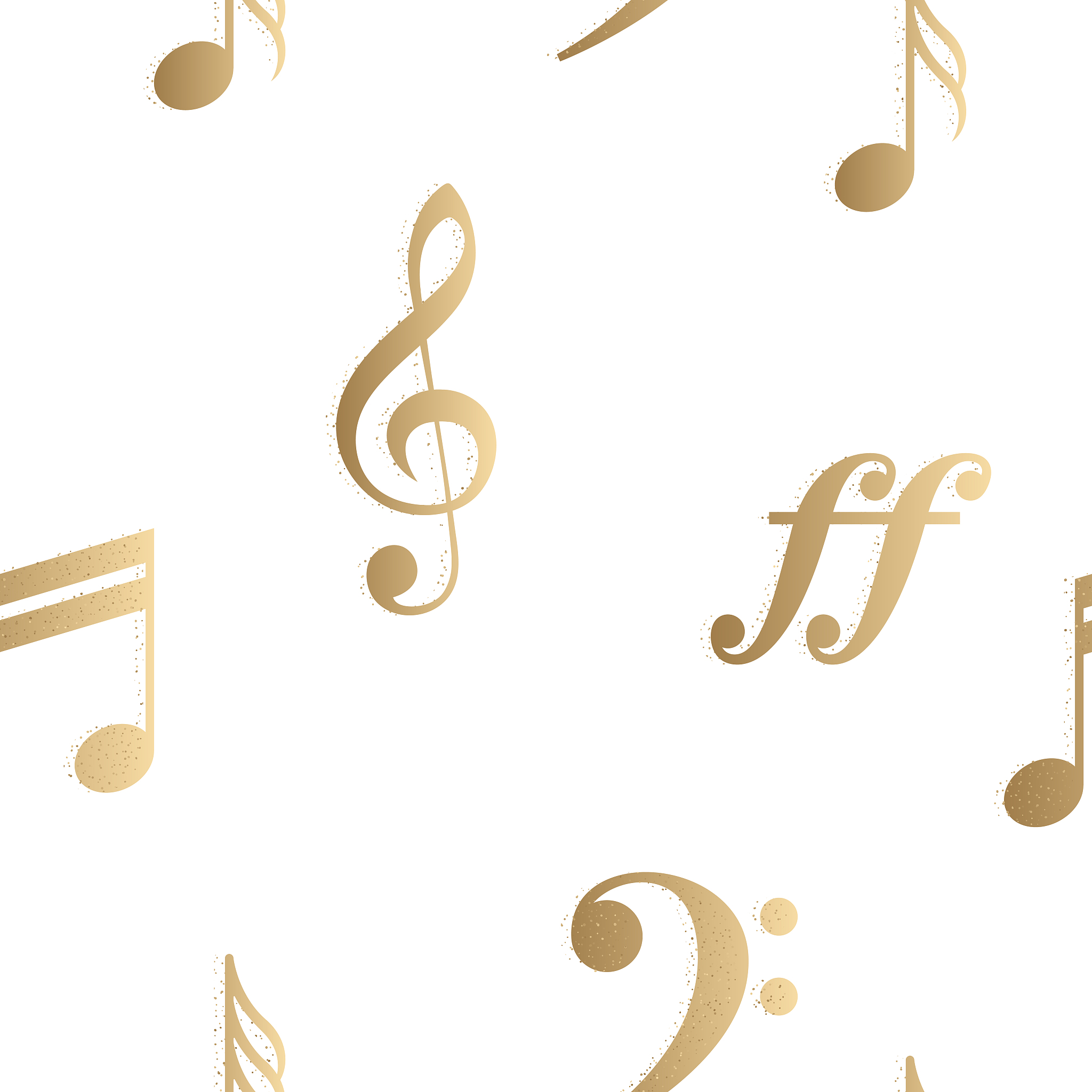 music background, gold notes