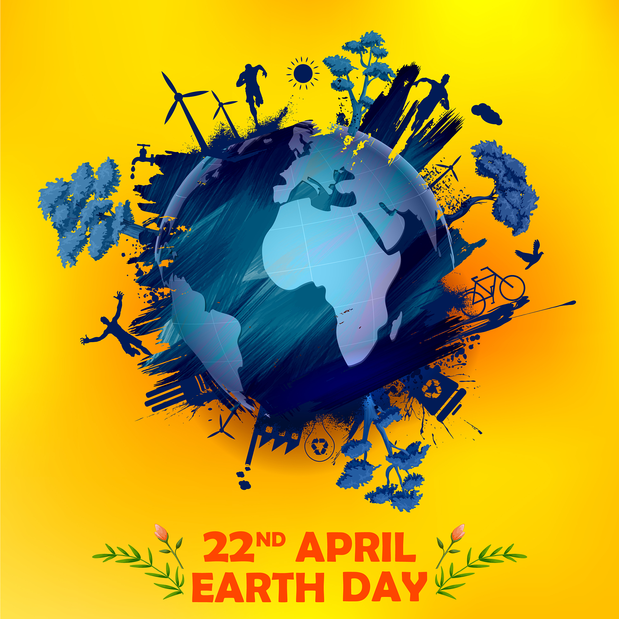 earth day concept for safe and green globe