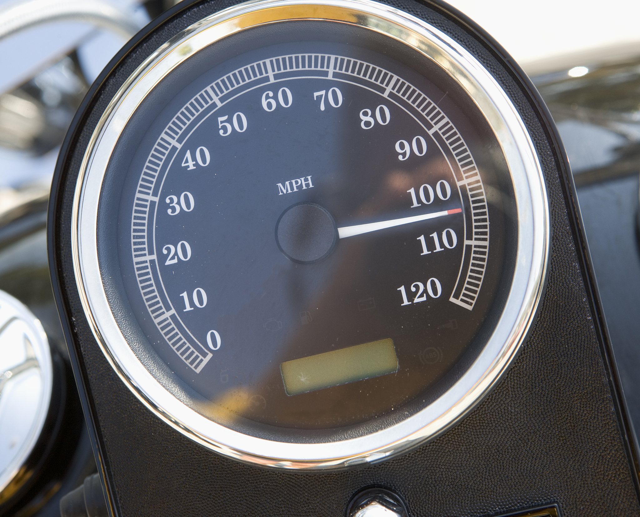 close up of speedometer