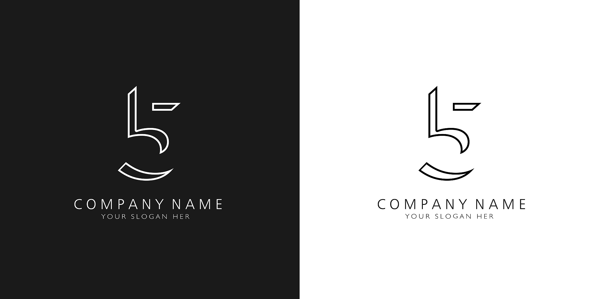 5 logo numbers modern black and white design