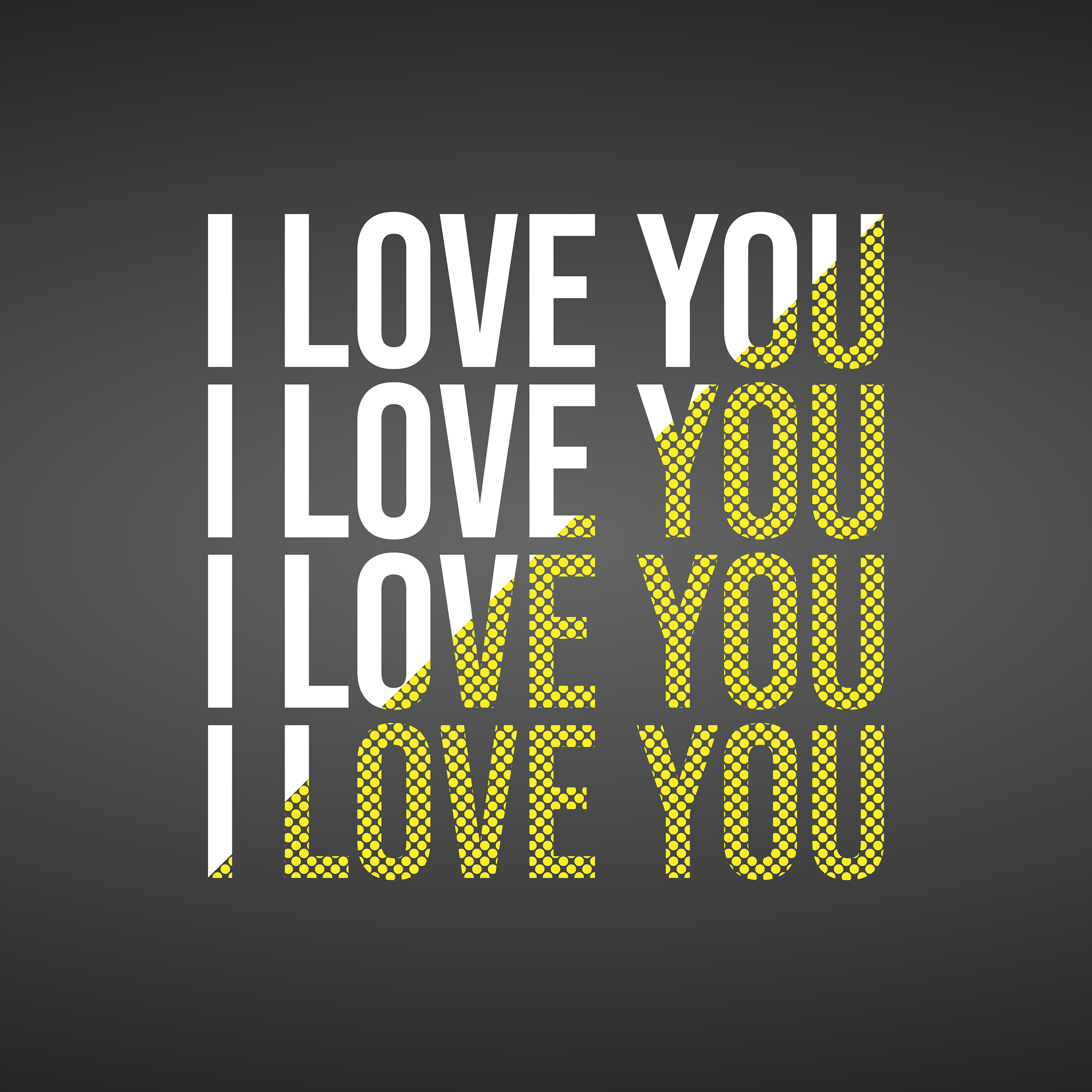 i love you love quote with modern background