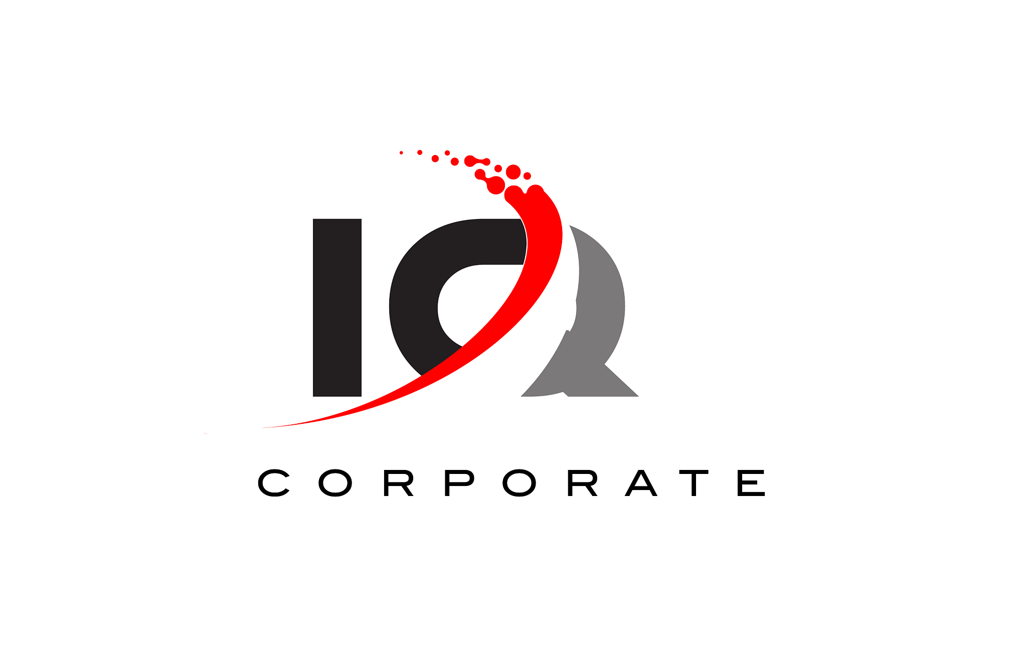 iq modern letter logo design with swoosh