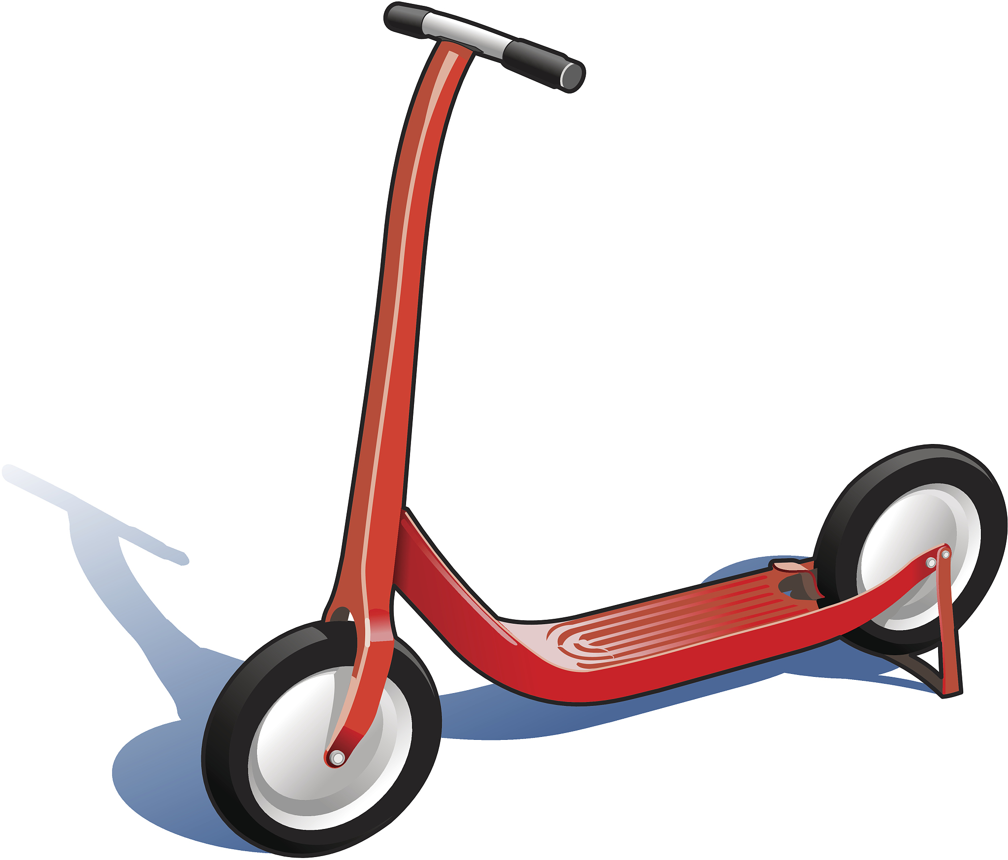 a vibrant red two wheeled scooter