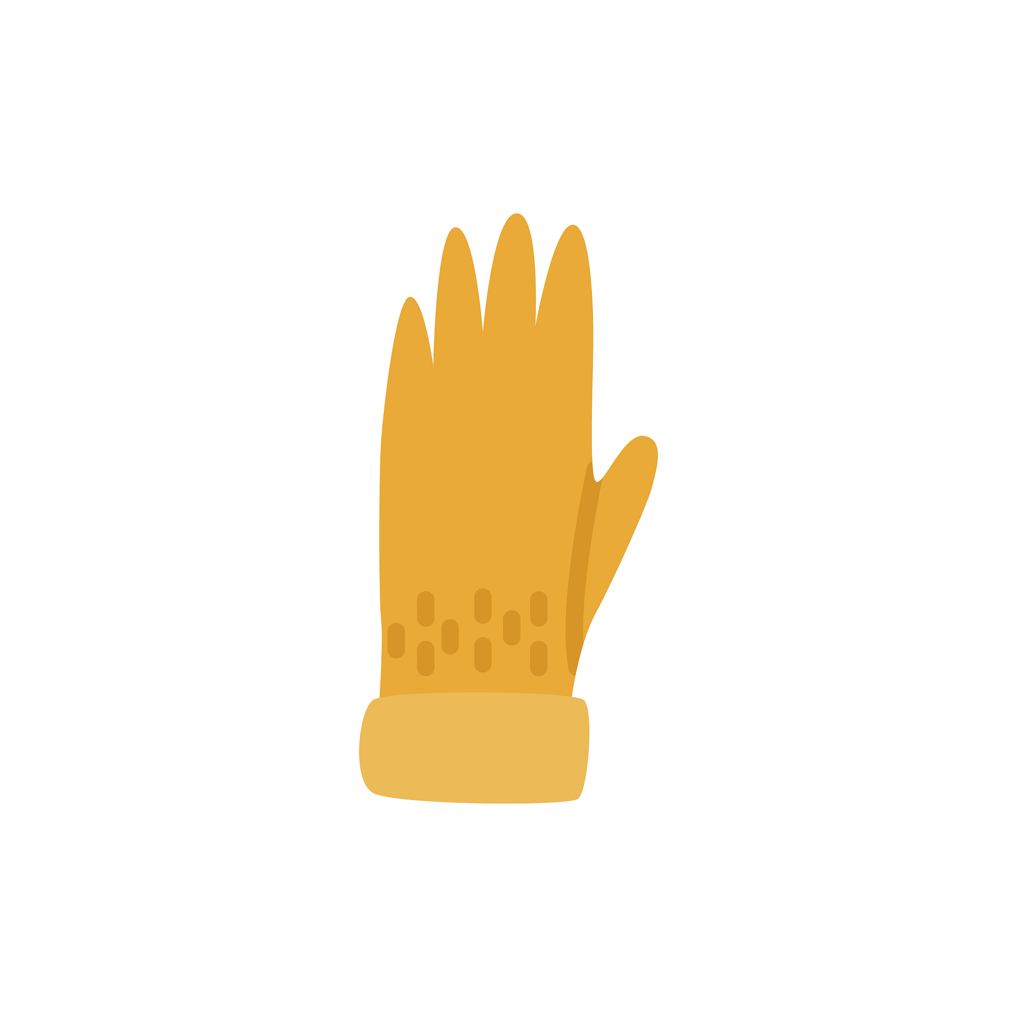 cute yellow knitted or leather gloves