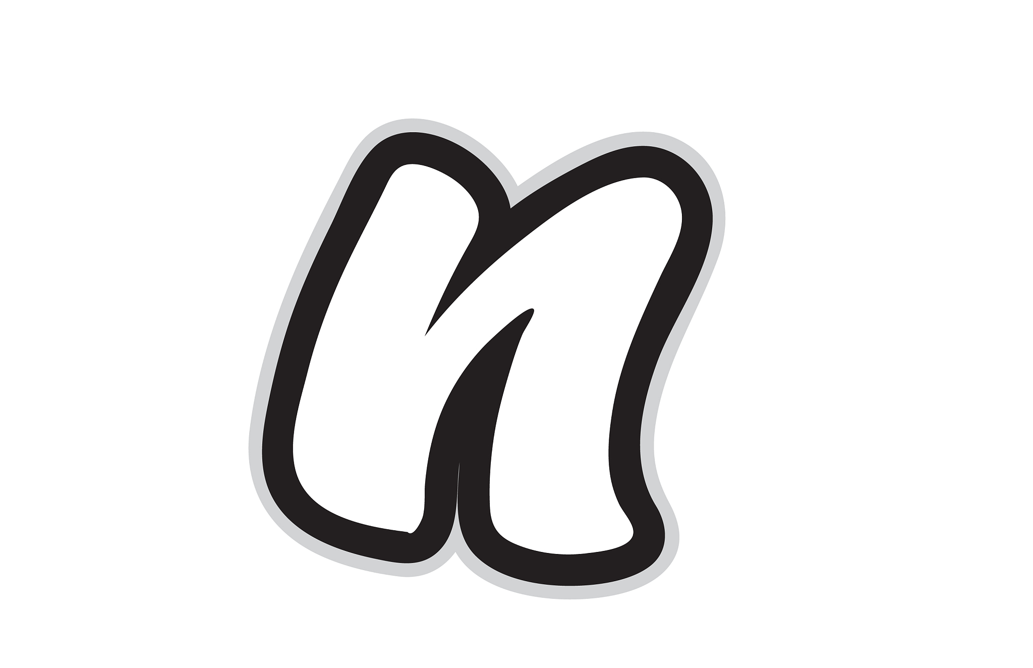 n black and white alphabet letter logo icon design