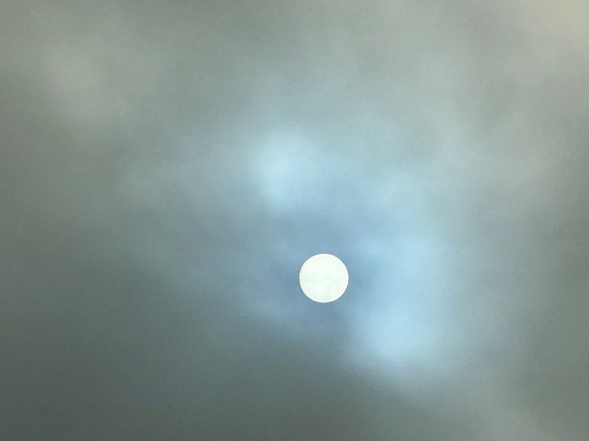 诺森伯兰郡布莱斯低云后的太阳