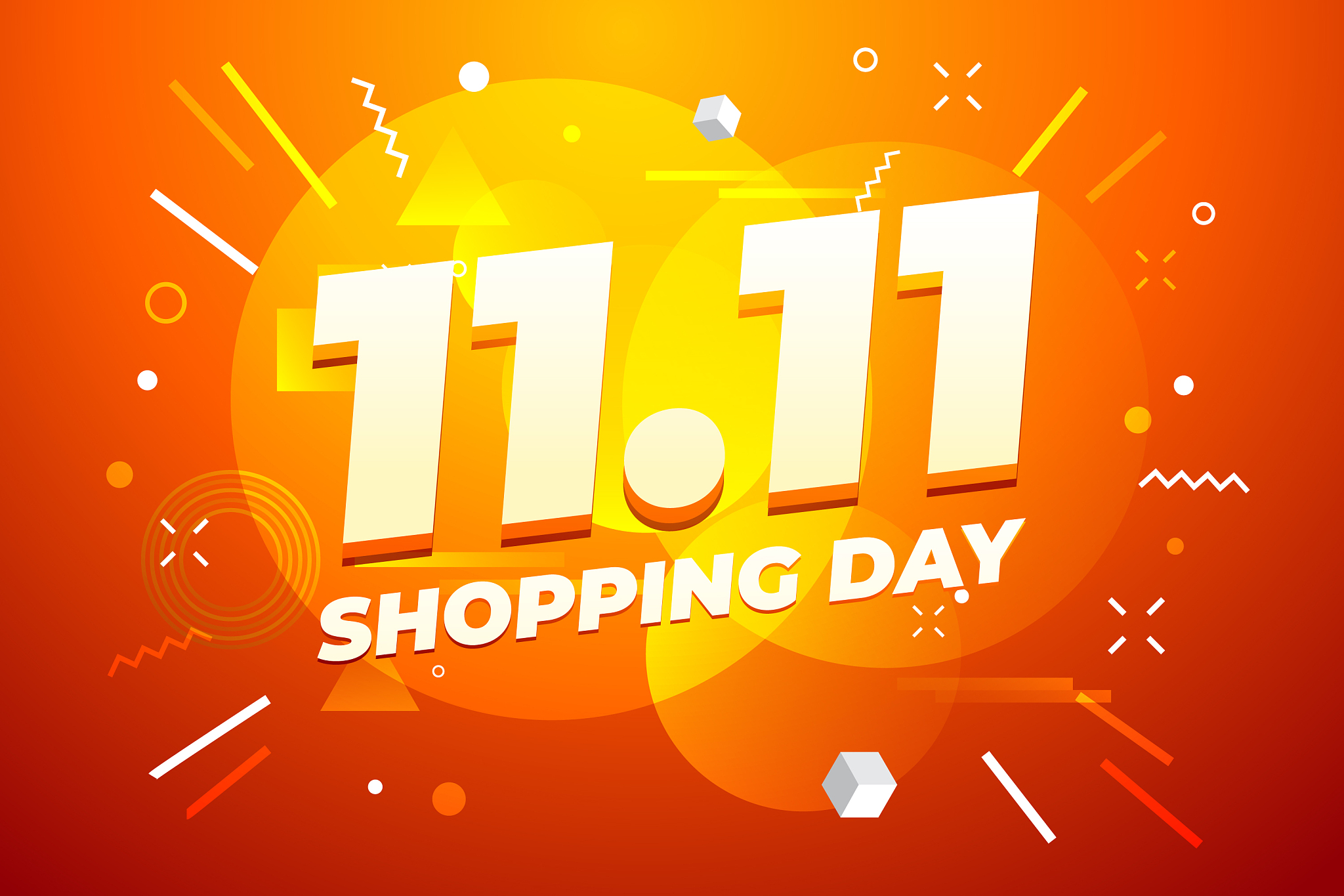 1111 shopping day sale poster or flyer design