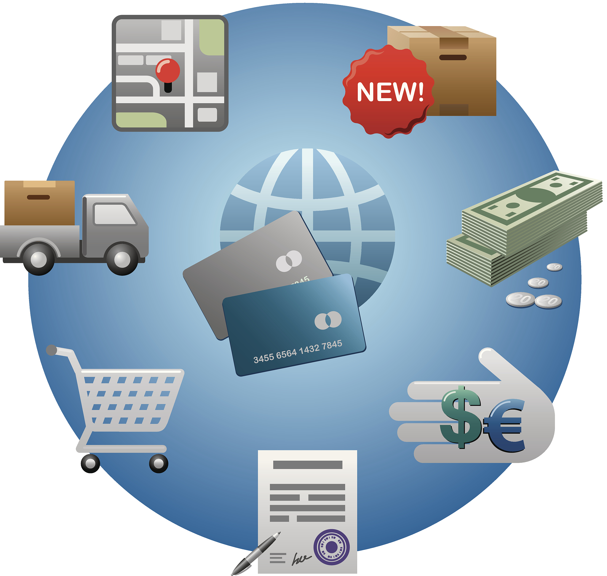 internet shopping icon set