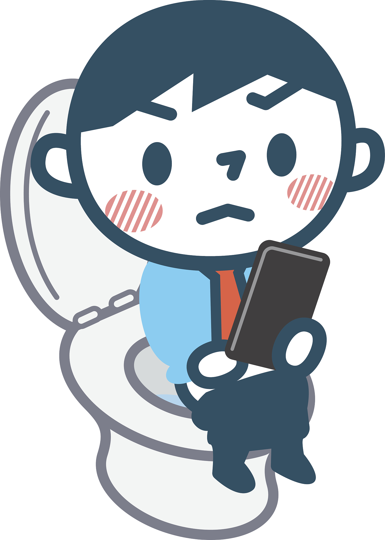 man to see the mobile phone in the toilet