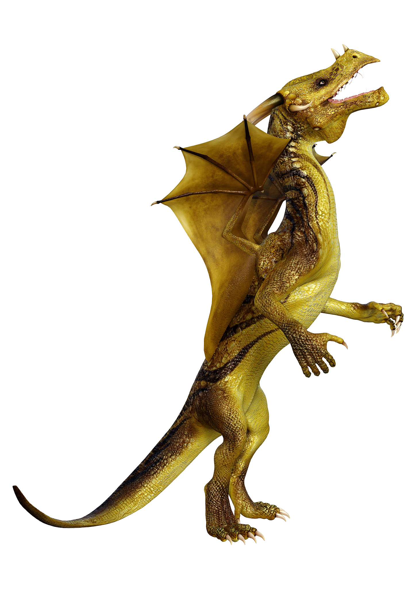 3d illustration fantasy dragon on white