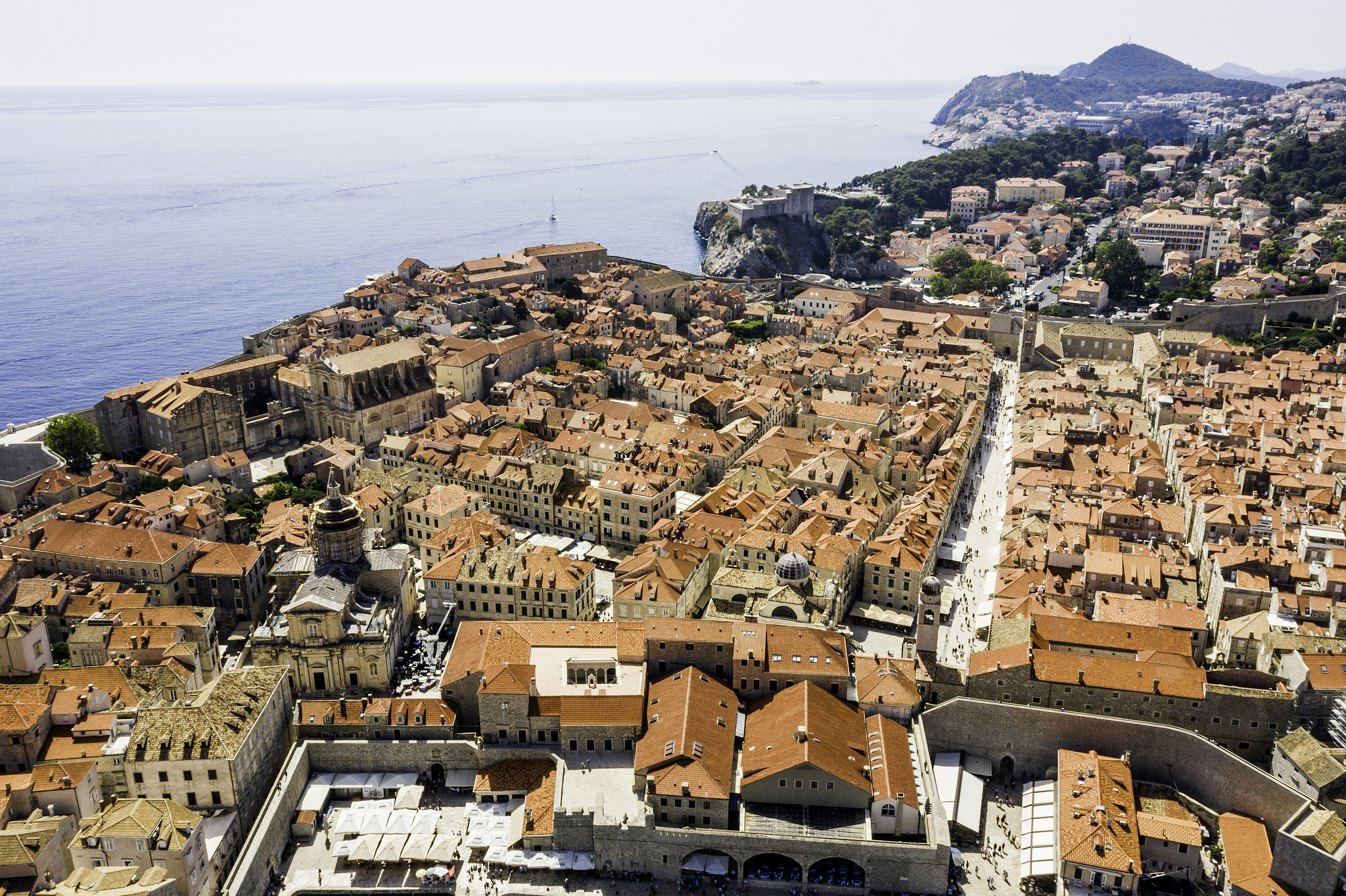 aerial view of old town in dubrovnik, croatia