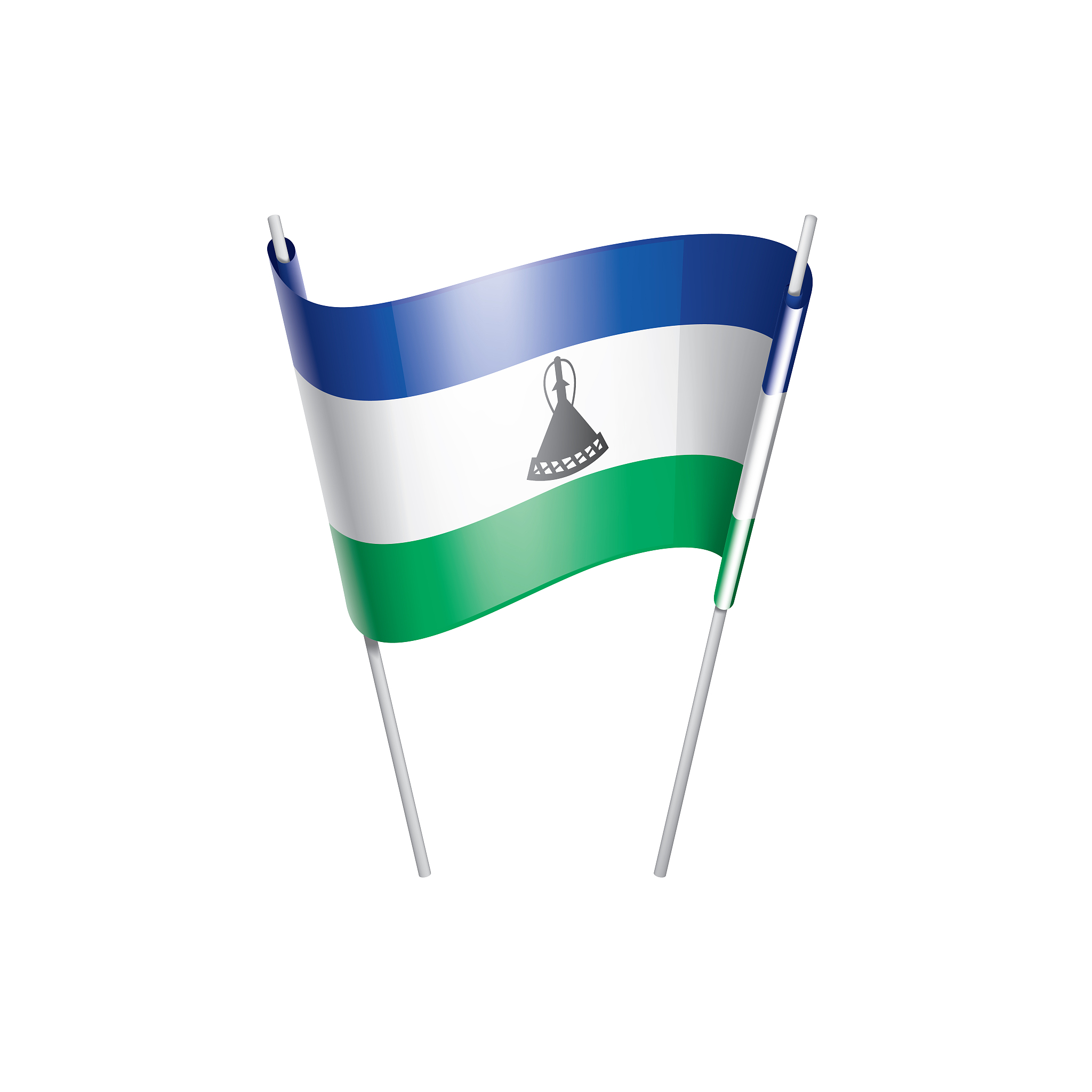 lesotho flag, vector illustration on a white background