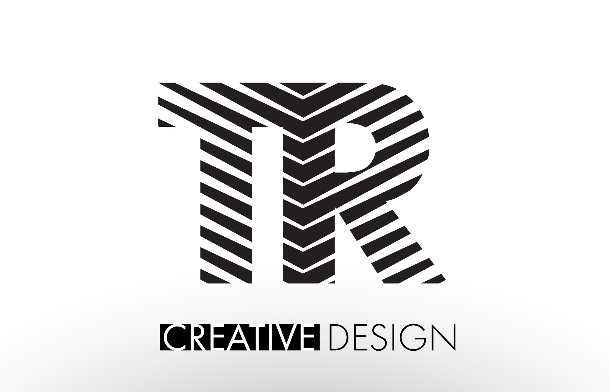 tr t r lines letter design with creative elegant