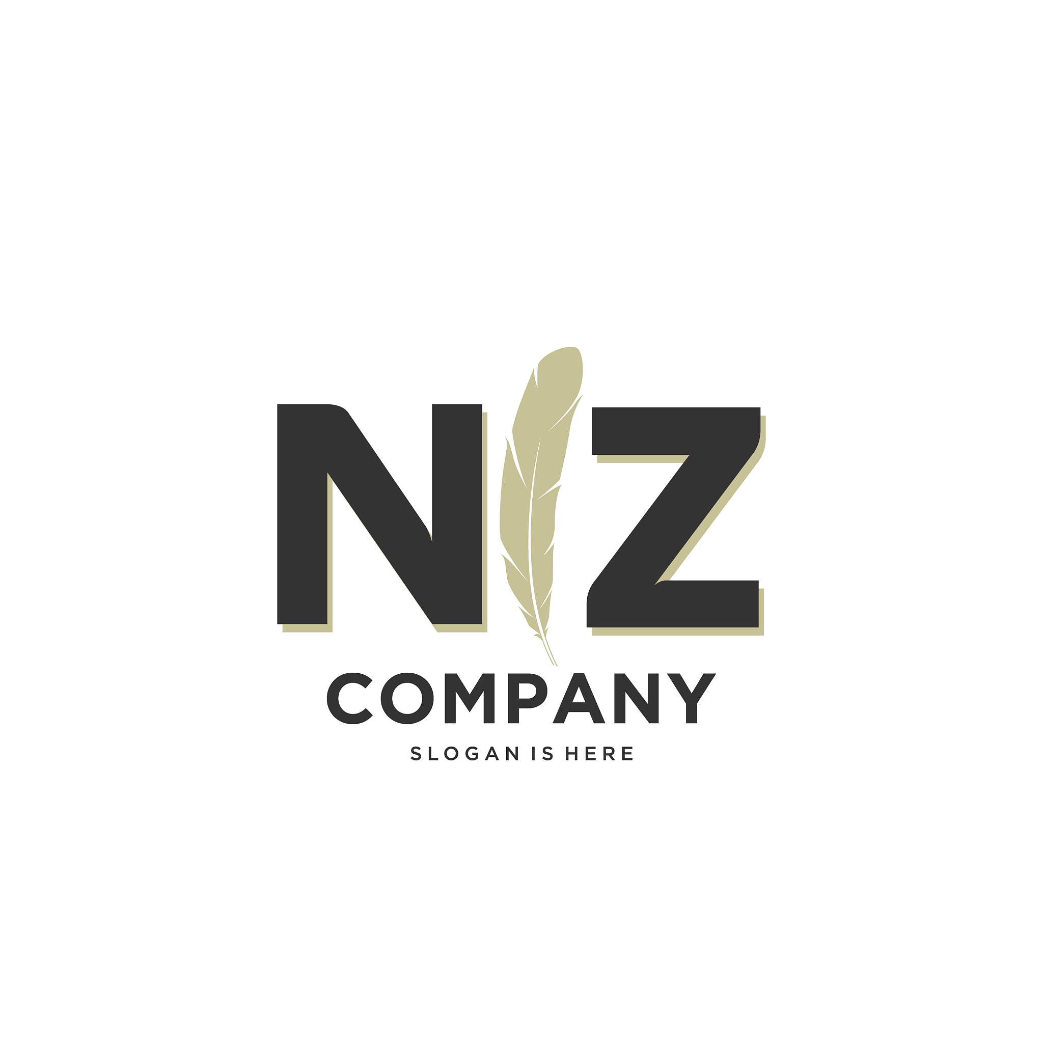 initial nz letter unique attractive creative
