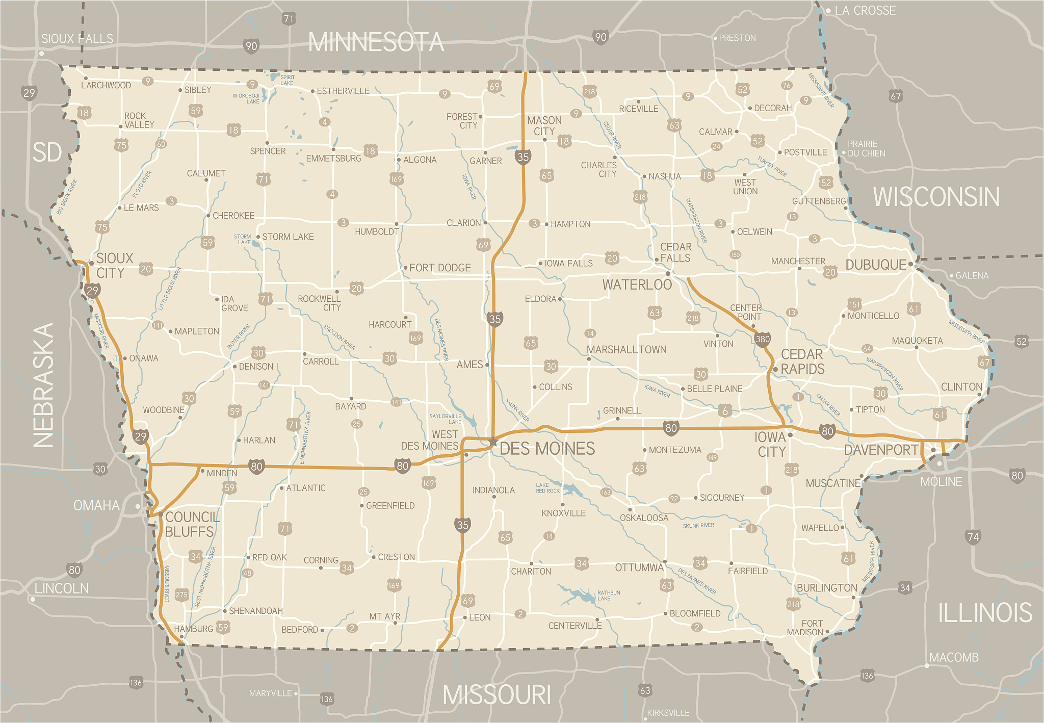iowa map