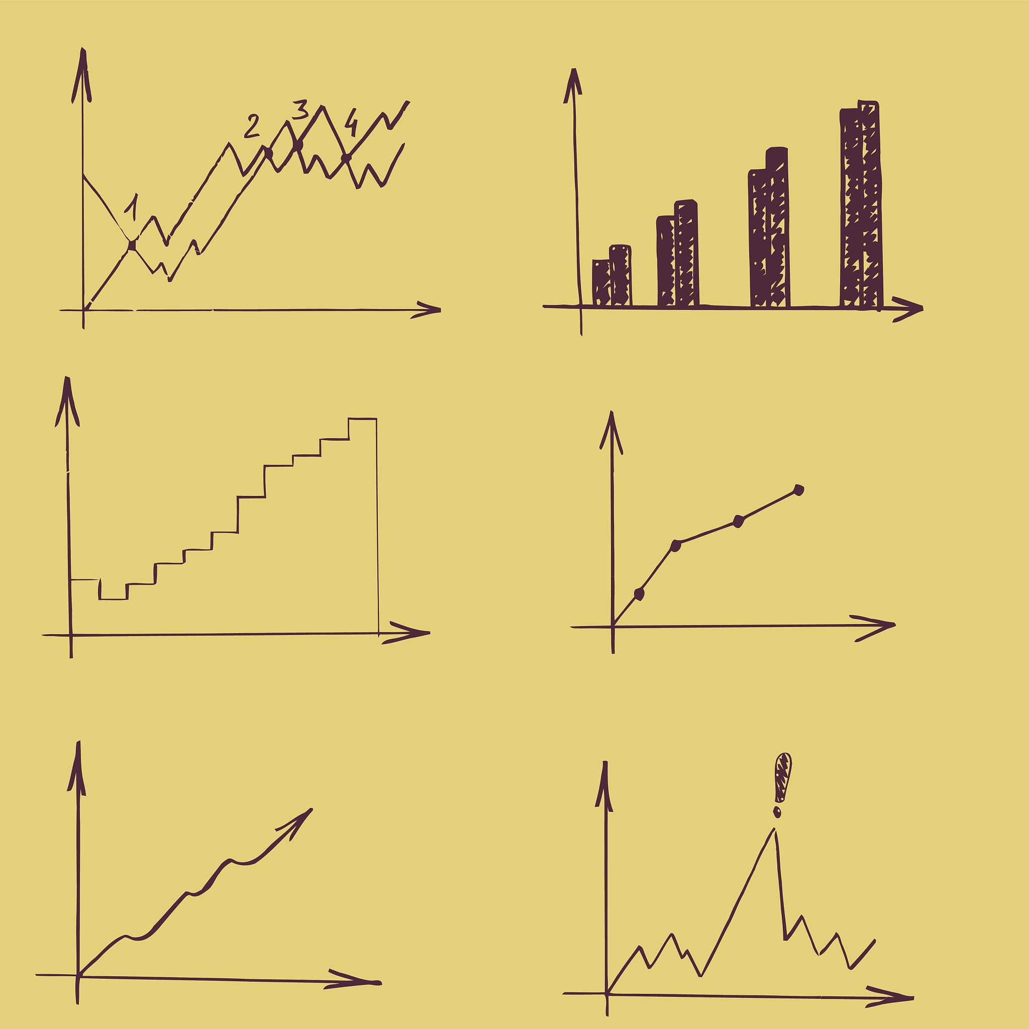 set of different retro-style graphic