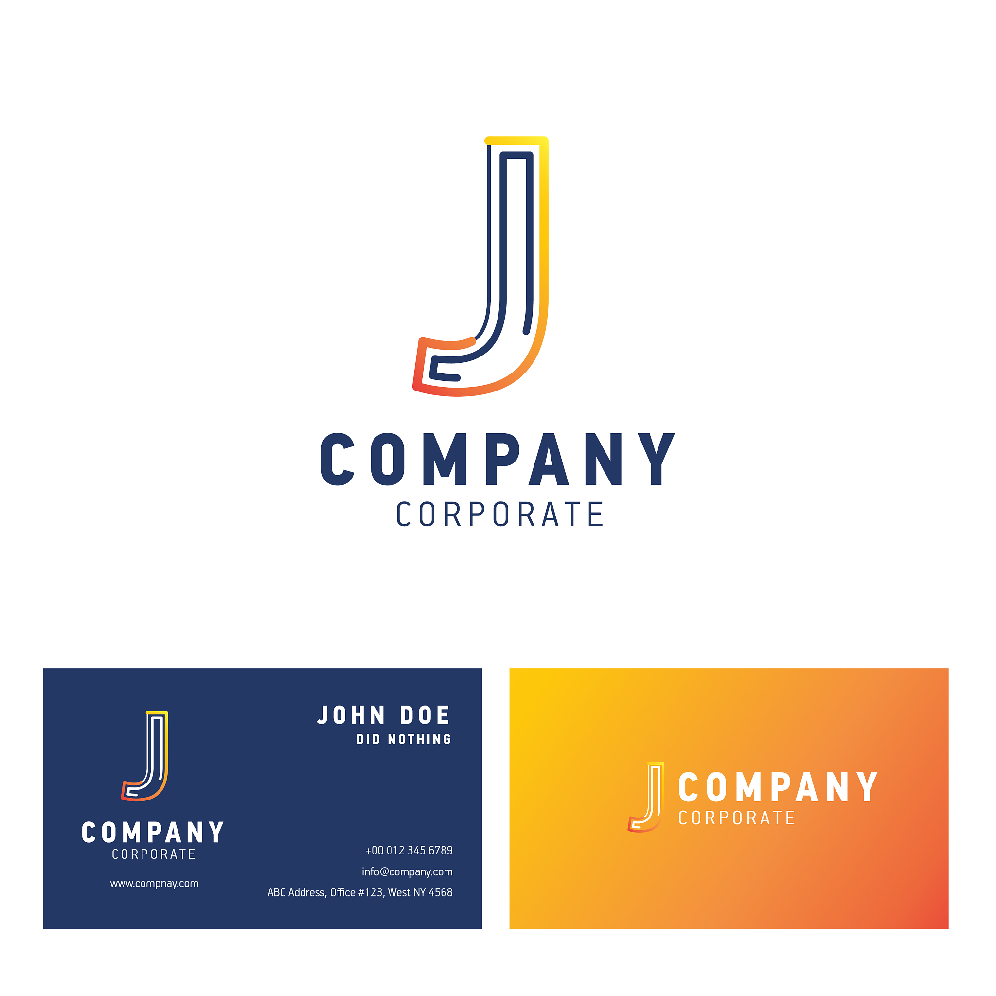 j company logo design with visiting card