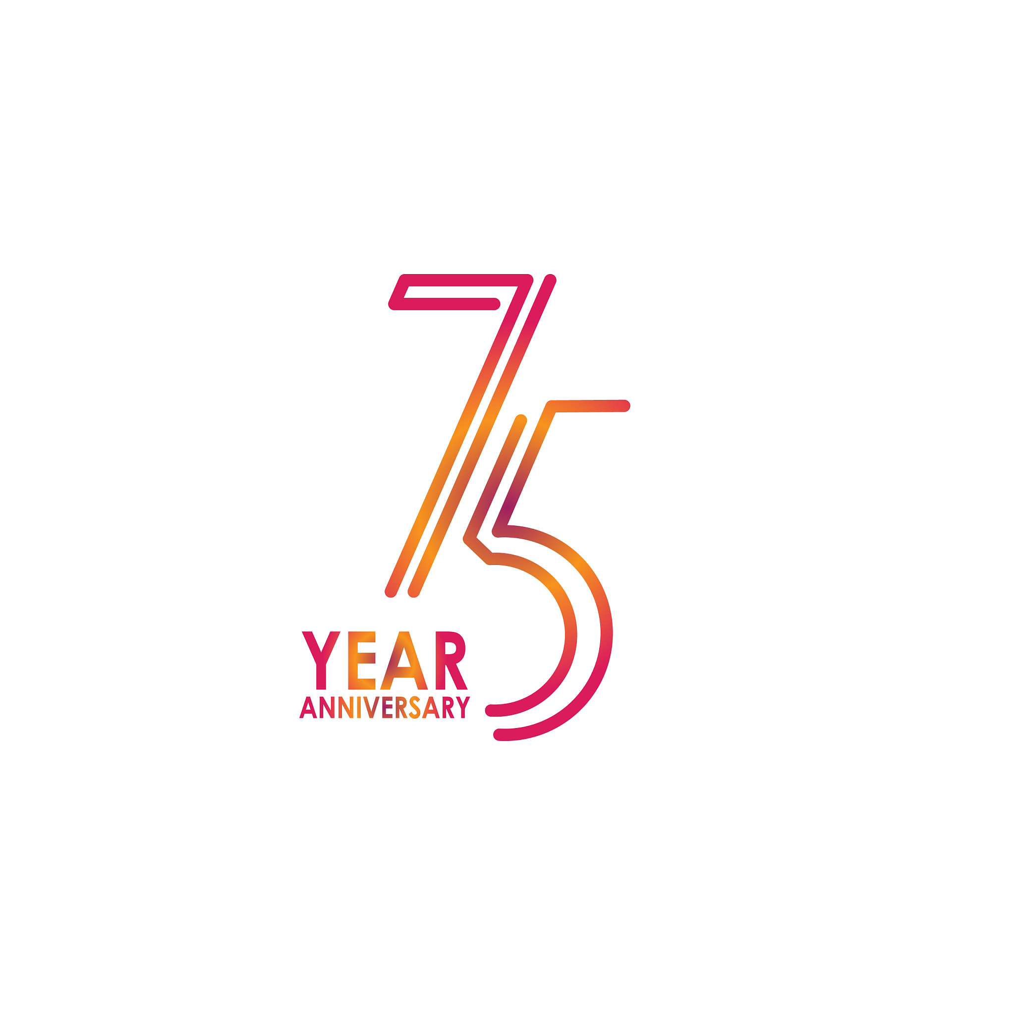 75 year anniversary celebration template design