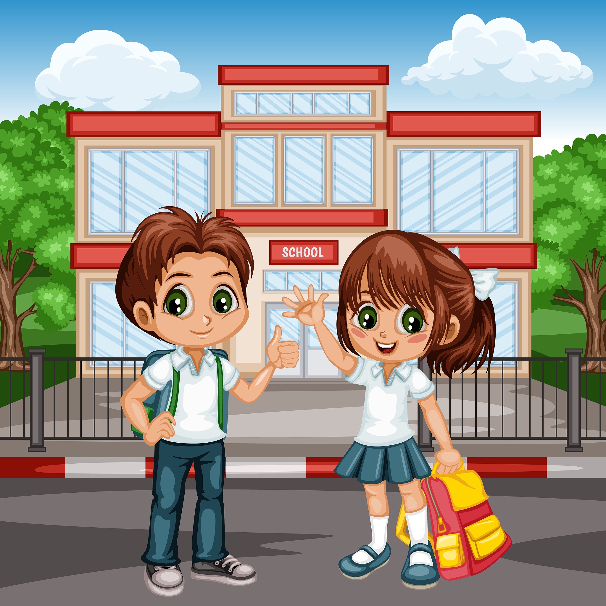 school boy and girl