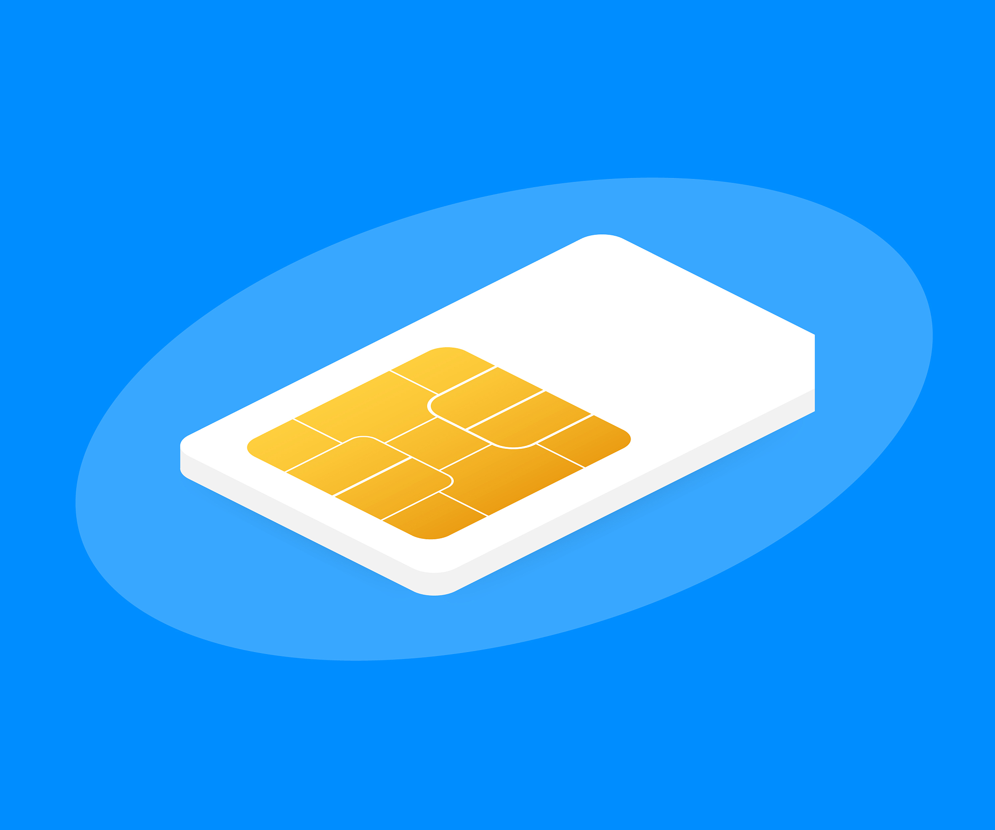 isometric icon regular sim card on blue