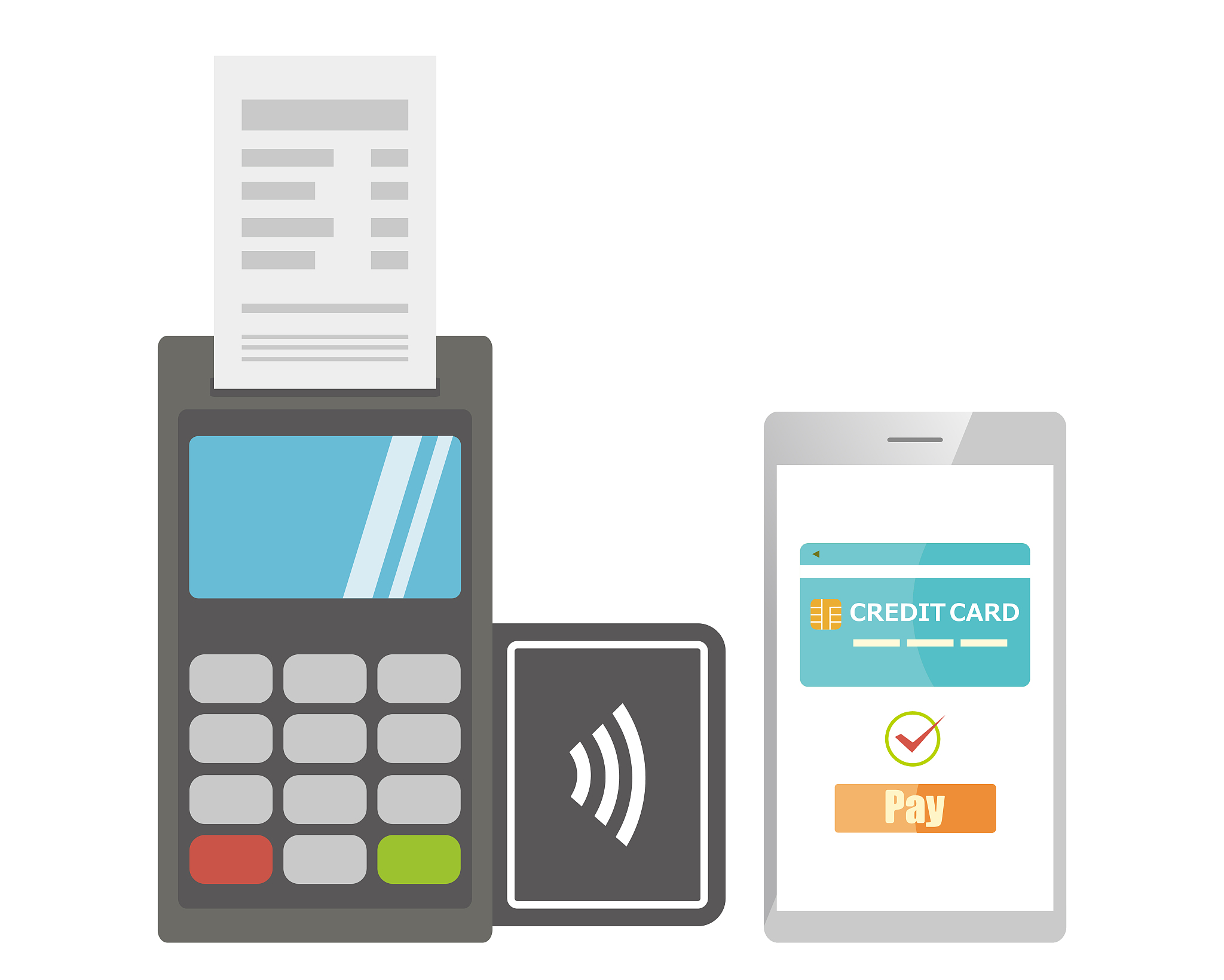 online payment. smartphone. vector illustration . electronic pay