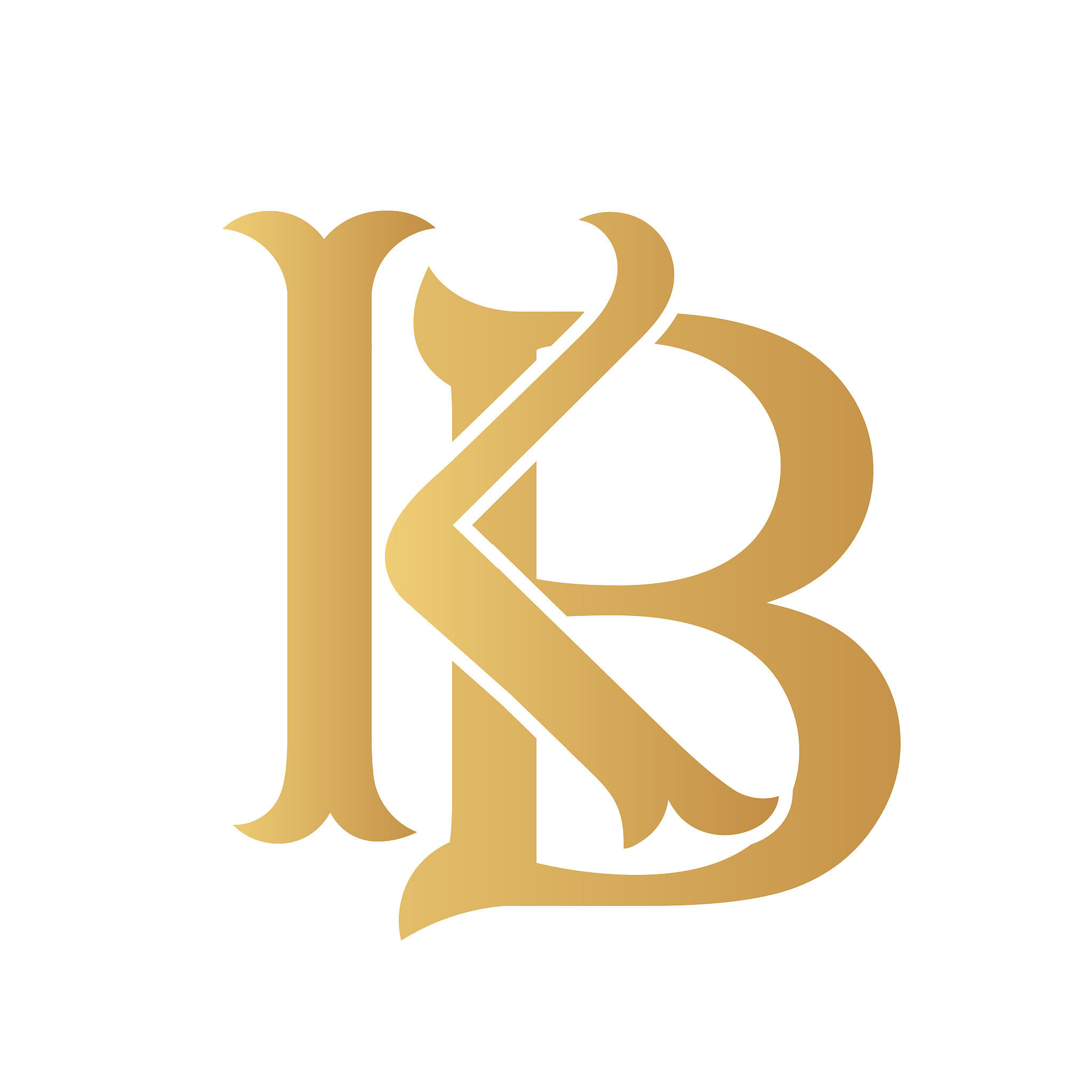 golden kb monogram.