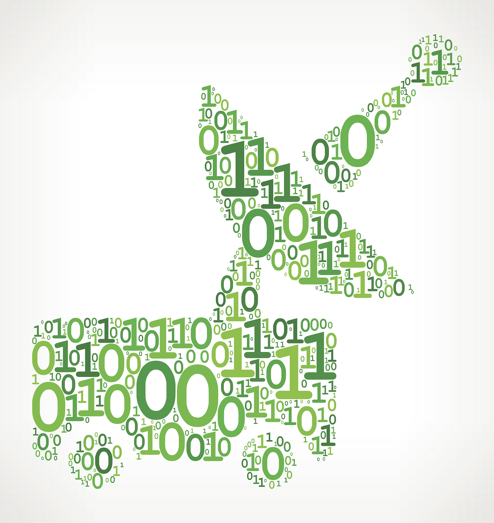 satellite dish machine binary code zero one vector illustration