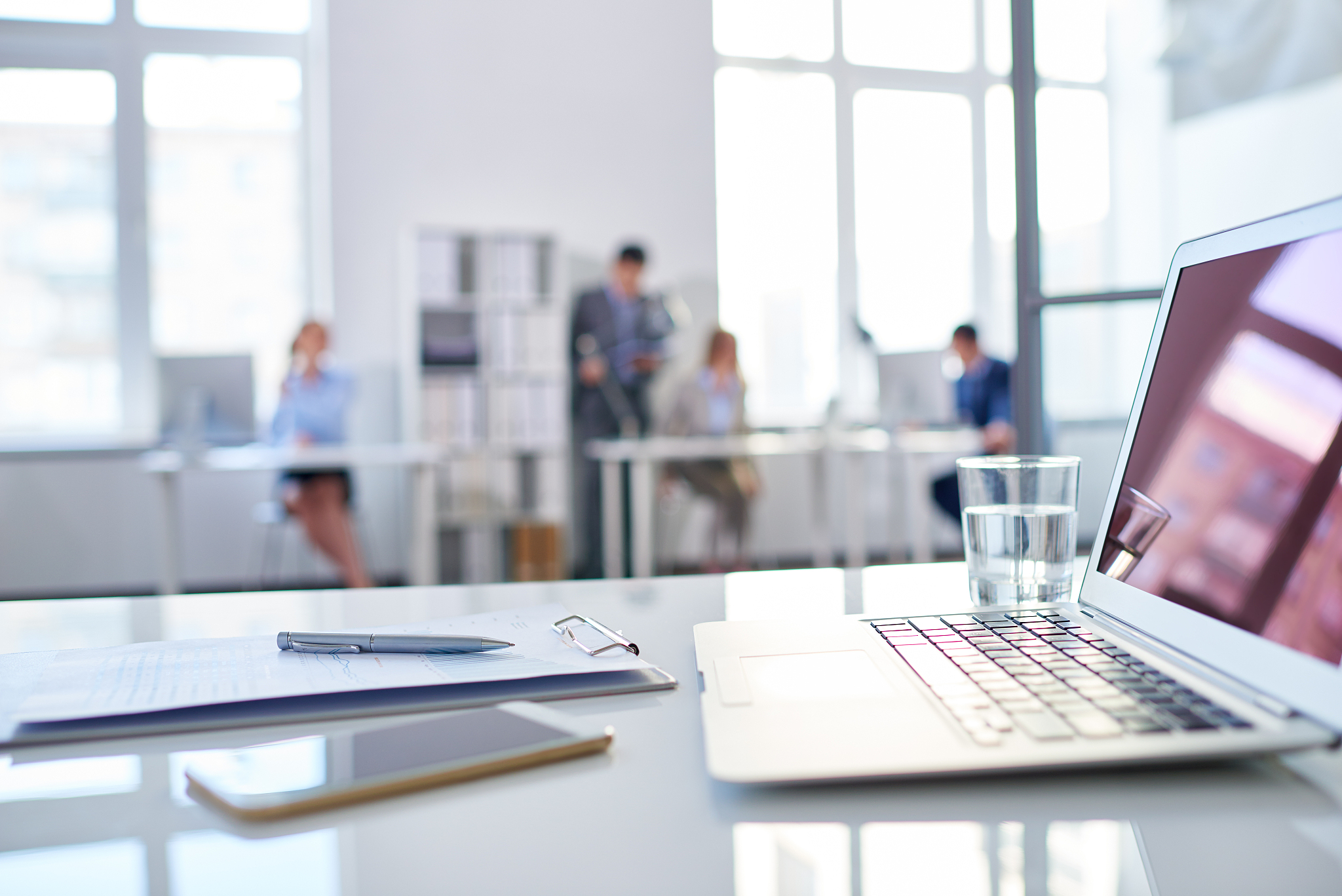 modern workplace with devices