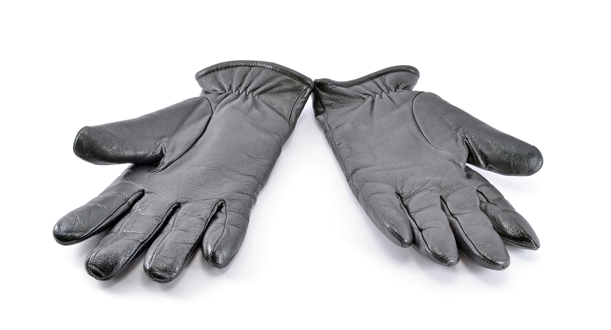 pair of men's black leather gloves