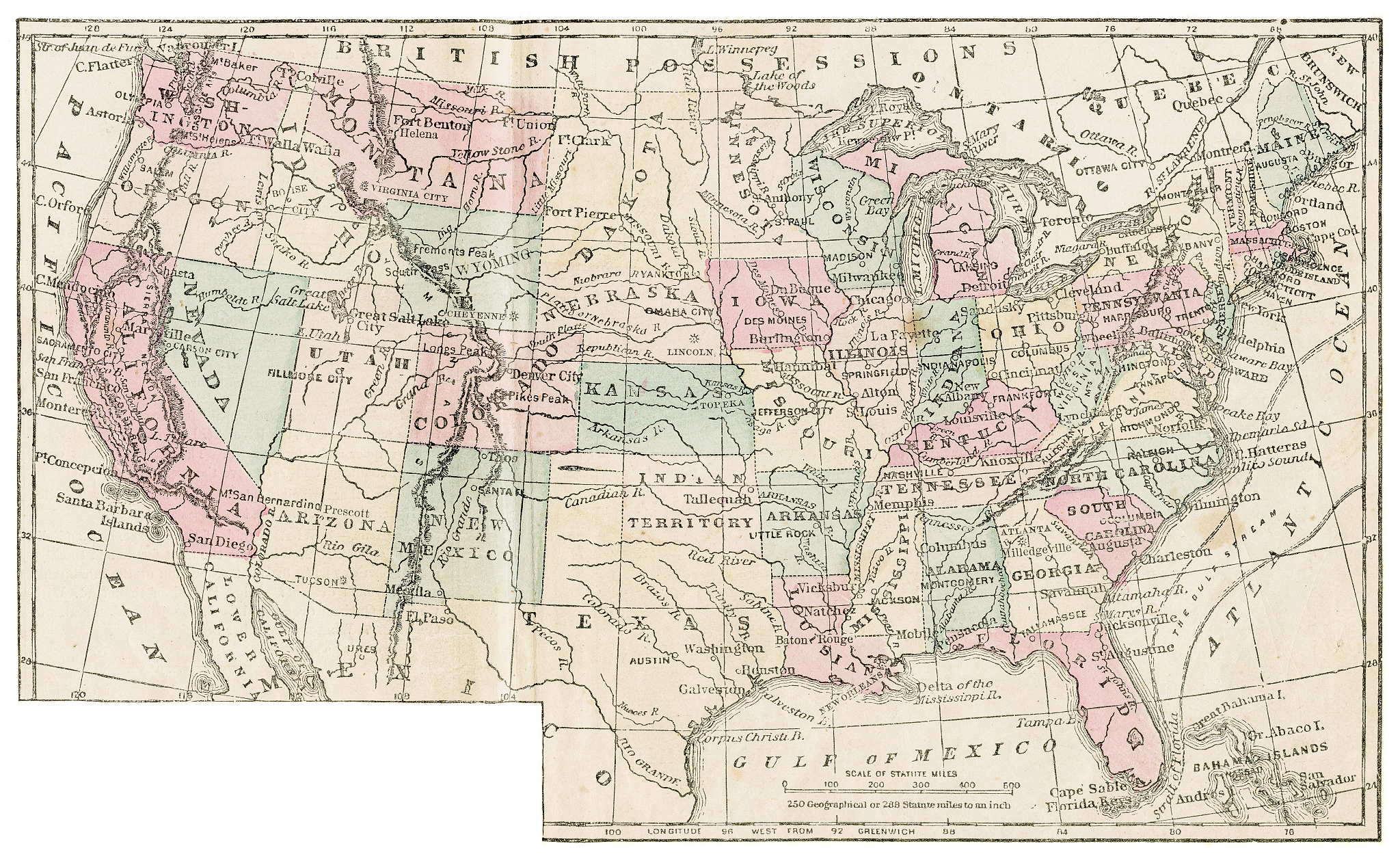 map of united states 1871
