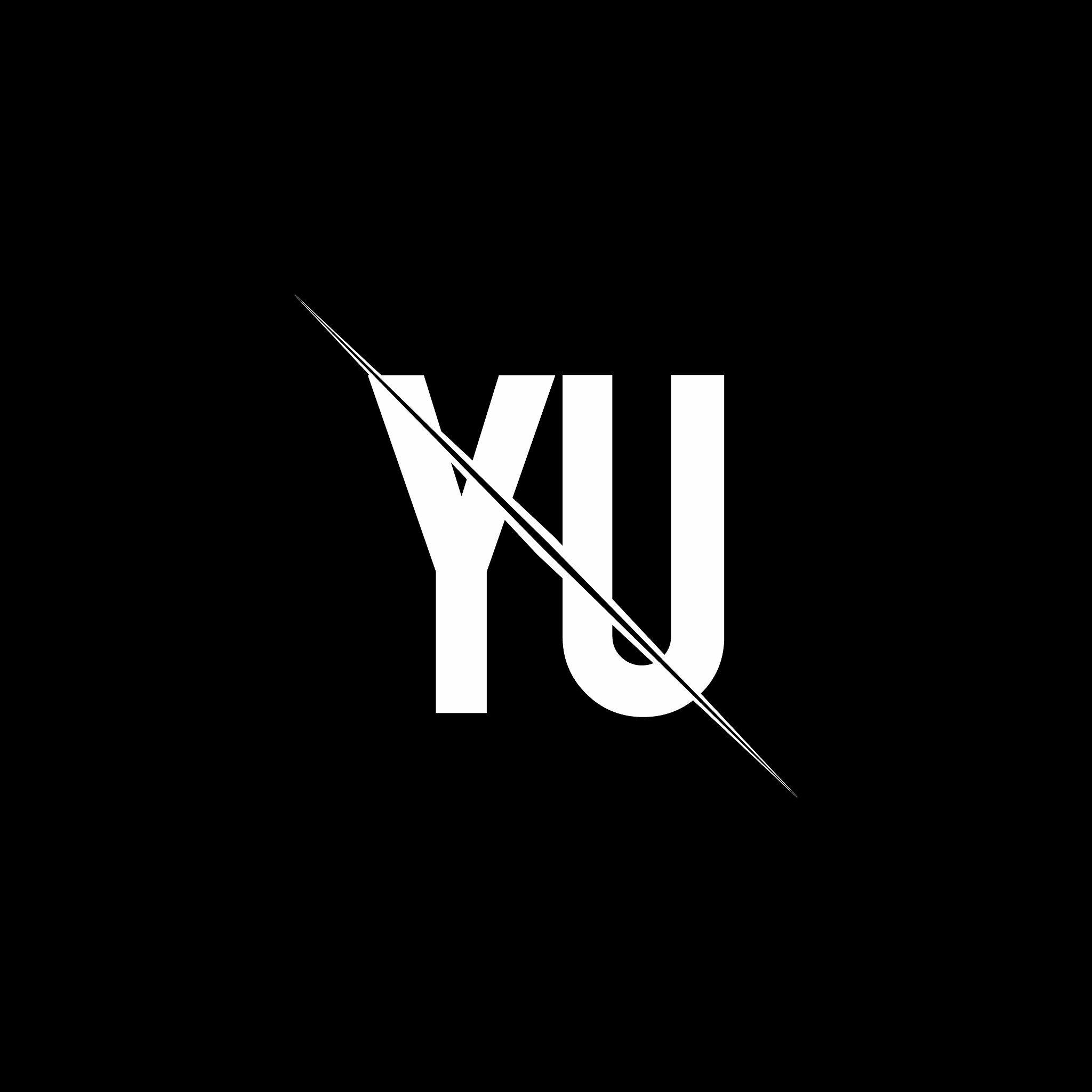 yu logo monogram with slash style design template