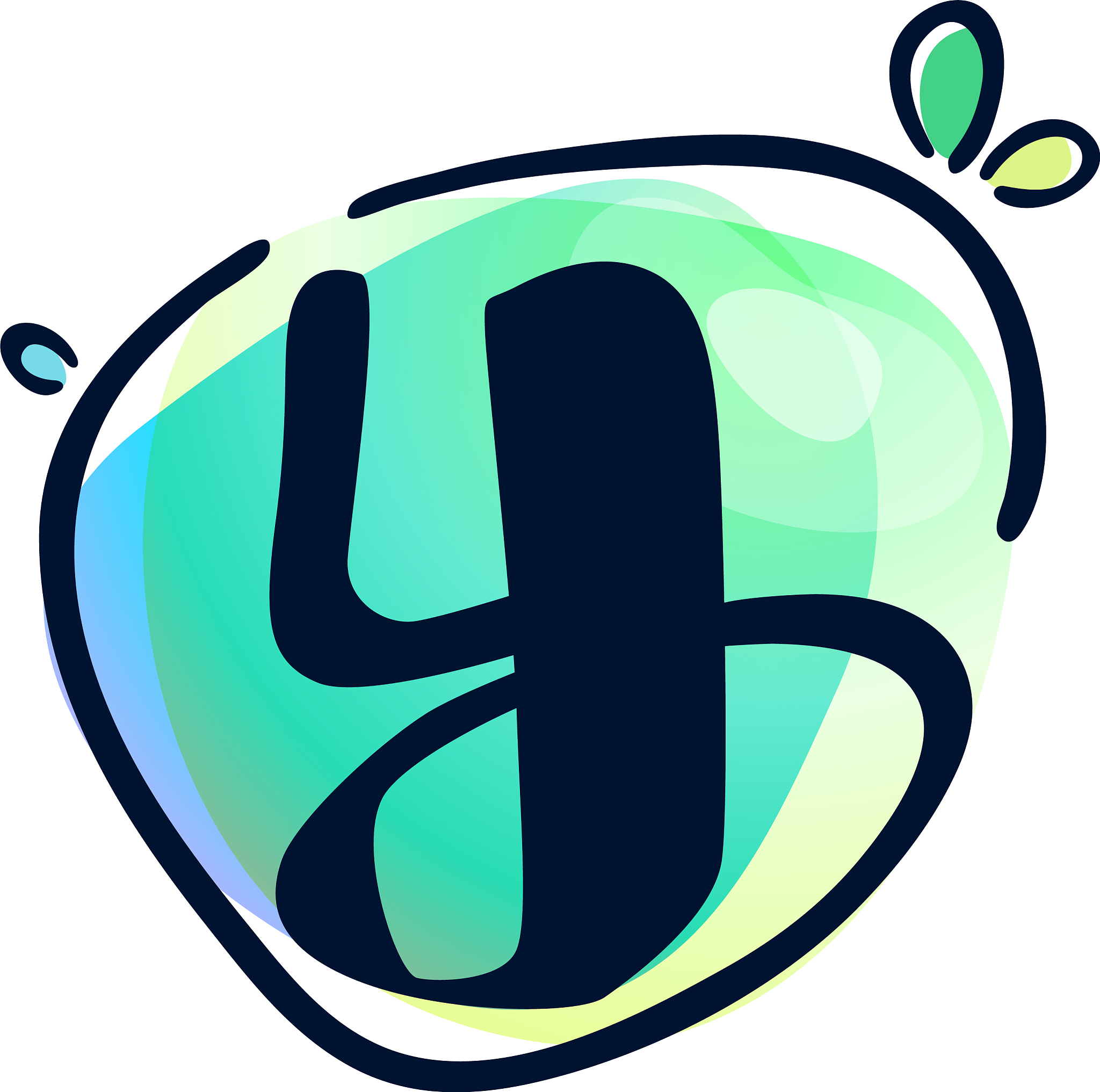 y letter stroke logo at colorful watercolor