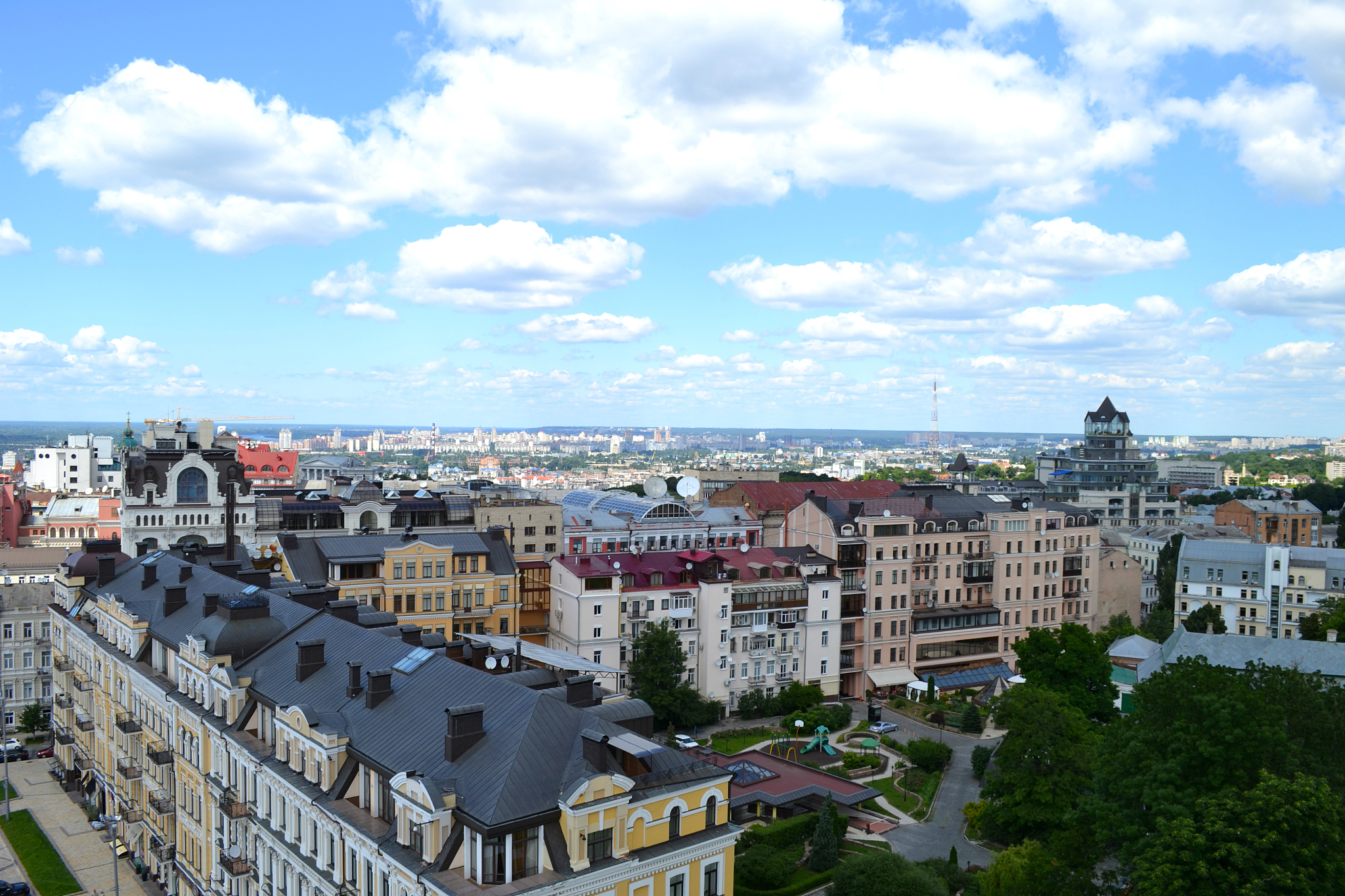 panoramic view of kyiv roofs