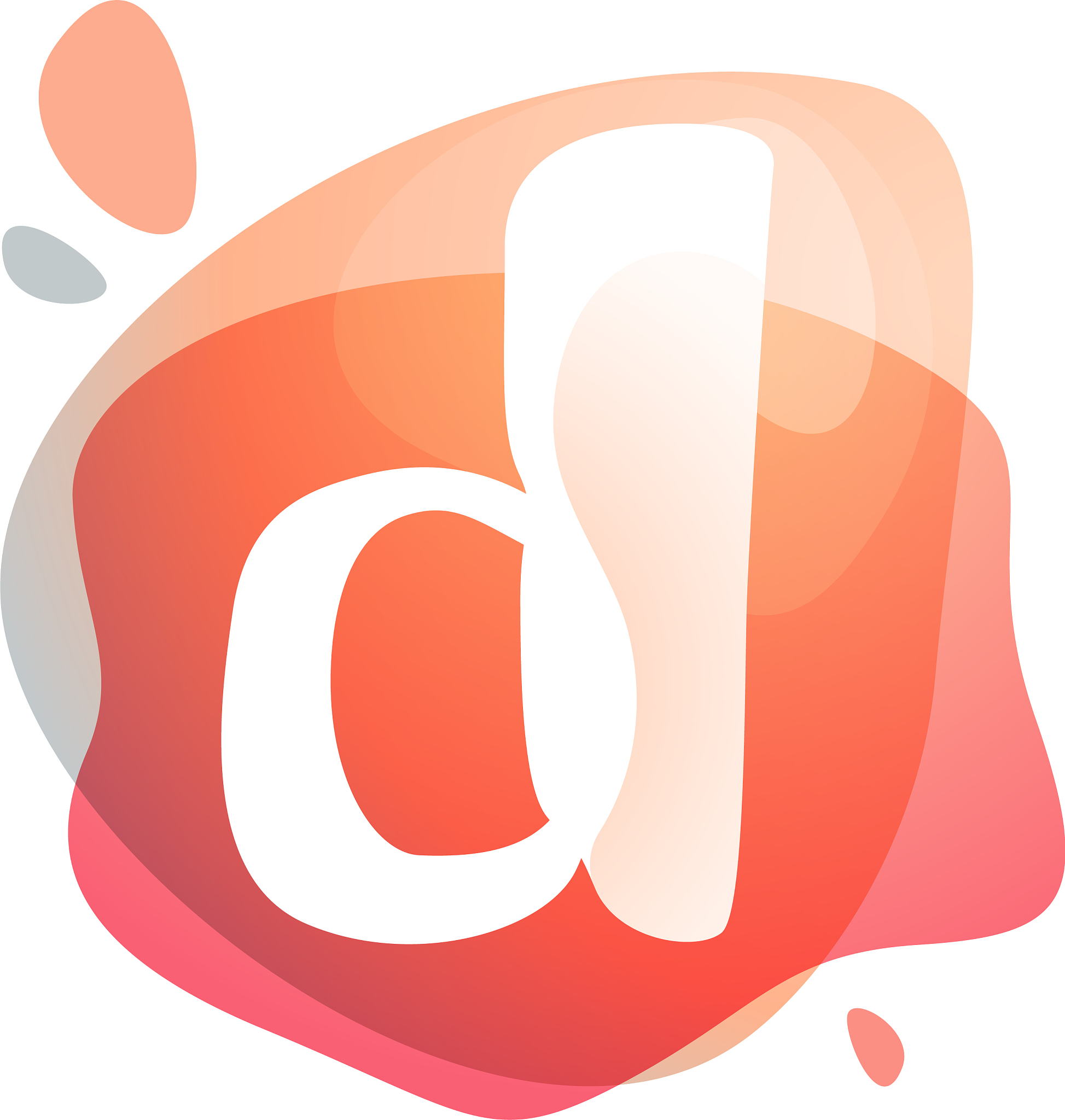 d letter logo at colorful watercolor splash