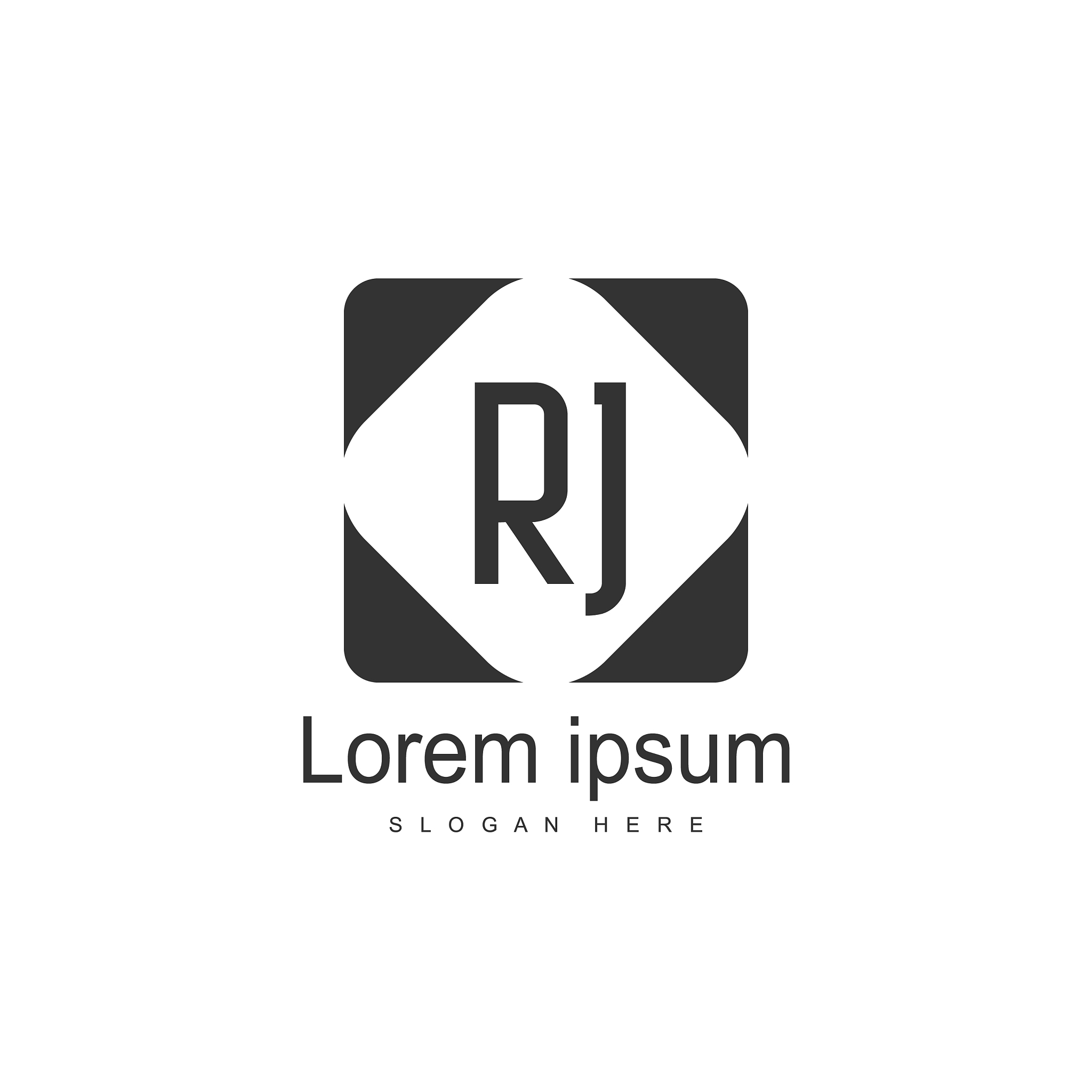 rj logo template design initial letter logo design