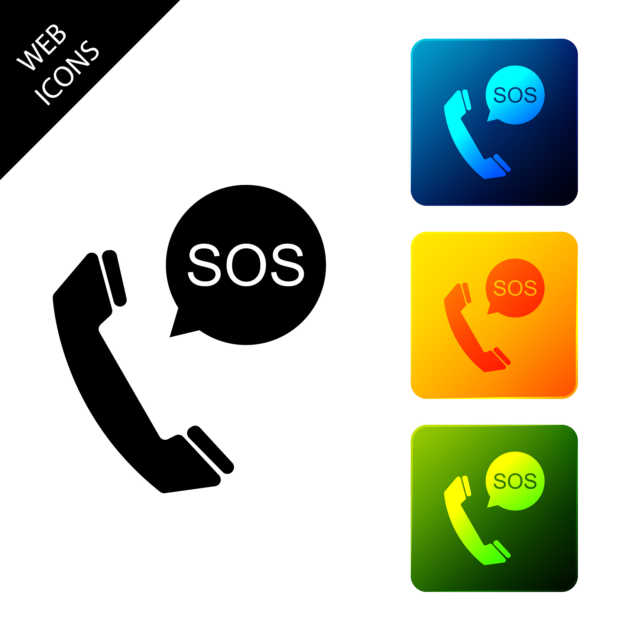 sos call icon isolated. 911, emergency, help, warning, alarm. se