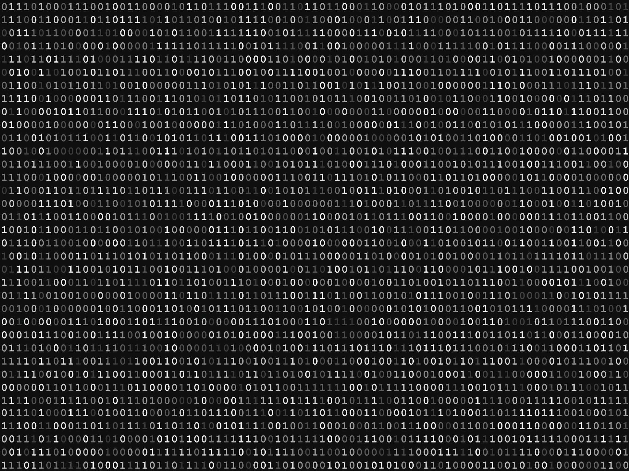 blink binary code screen black
