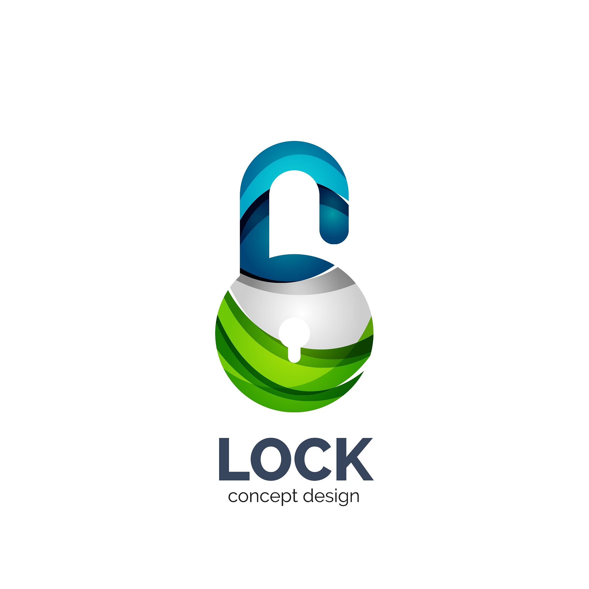 creative abstract lock logo created with