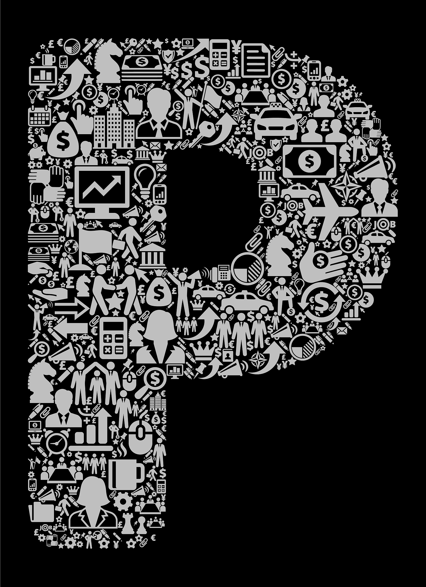 letter p icon business and finance vector icon pattern