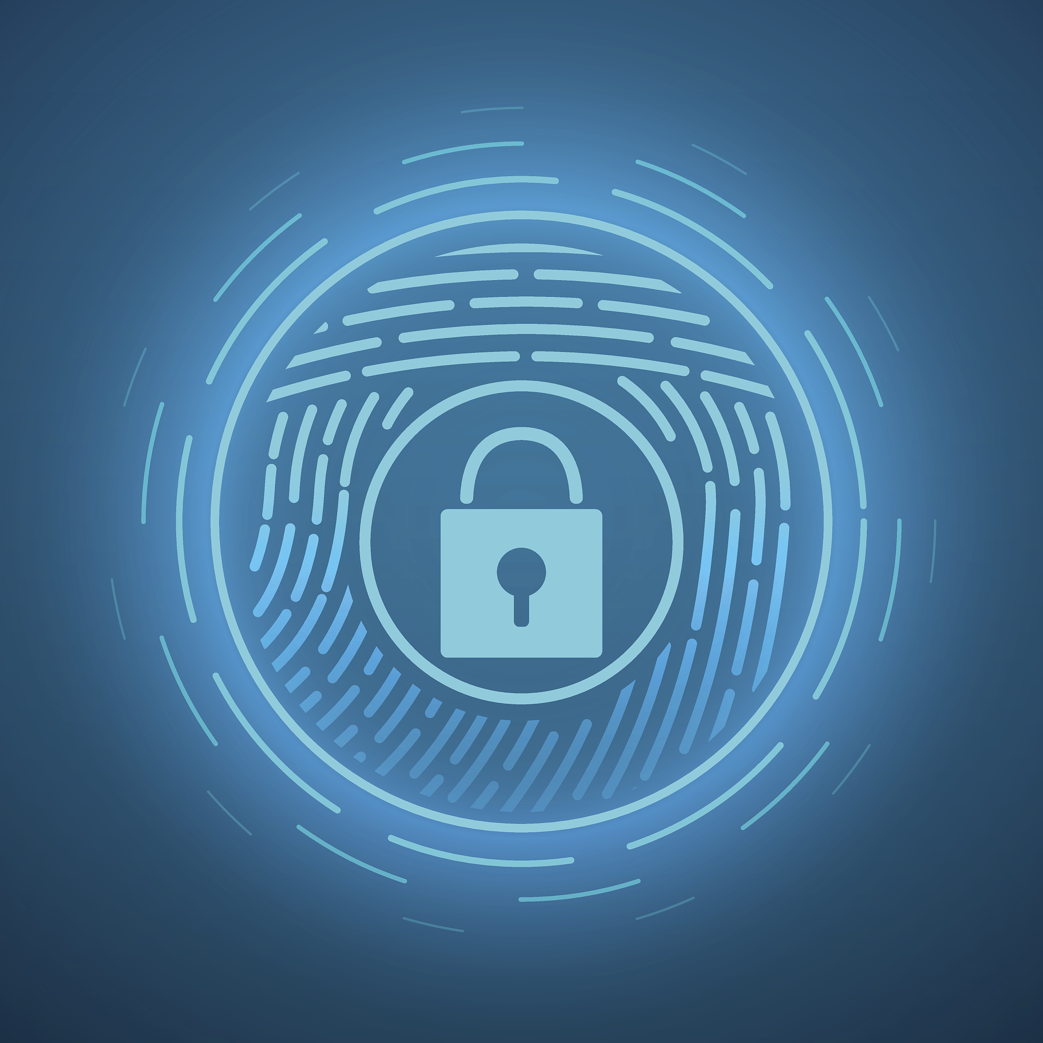 fingerprint scanning. vector security system. digital lock