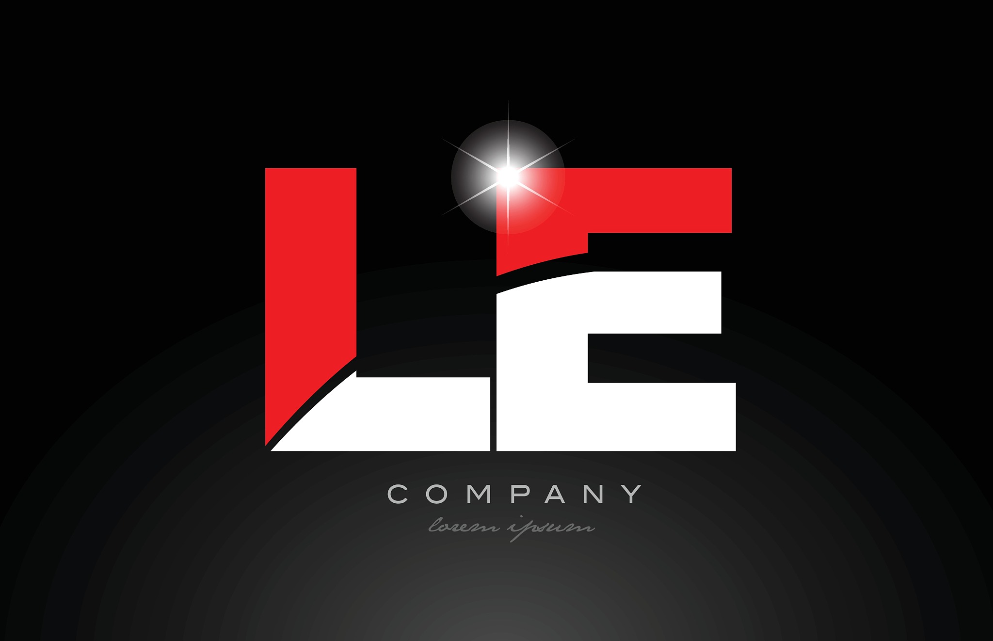 red white color letter combination le l e alphabet for logo icon